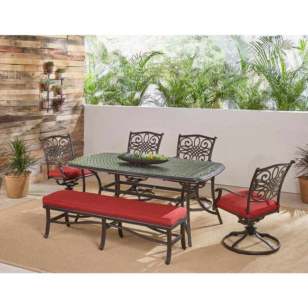 Hanover TRADDN6PCSW4BN-RED Patio-Dining-Sets - View #15