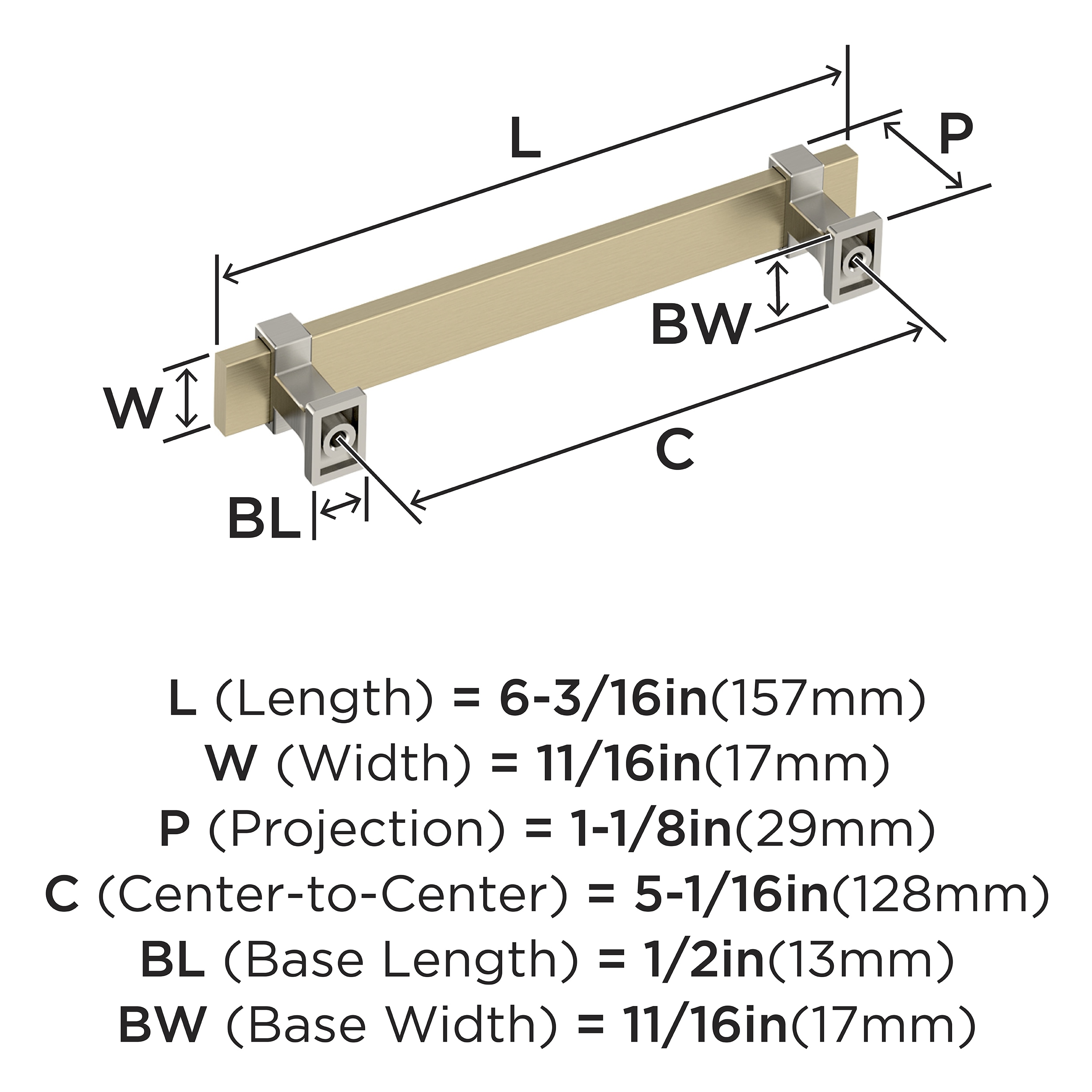 Amerock BP36682BBZG10 Cabinet-Pulls - View #4