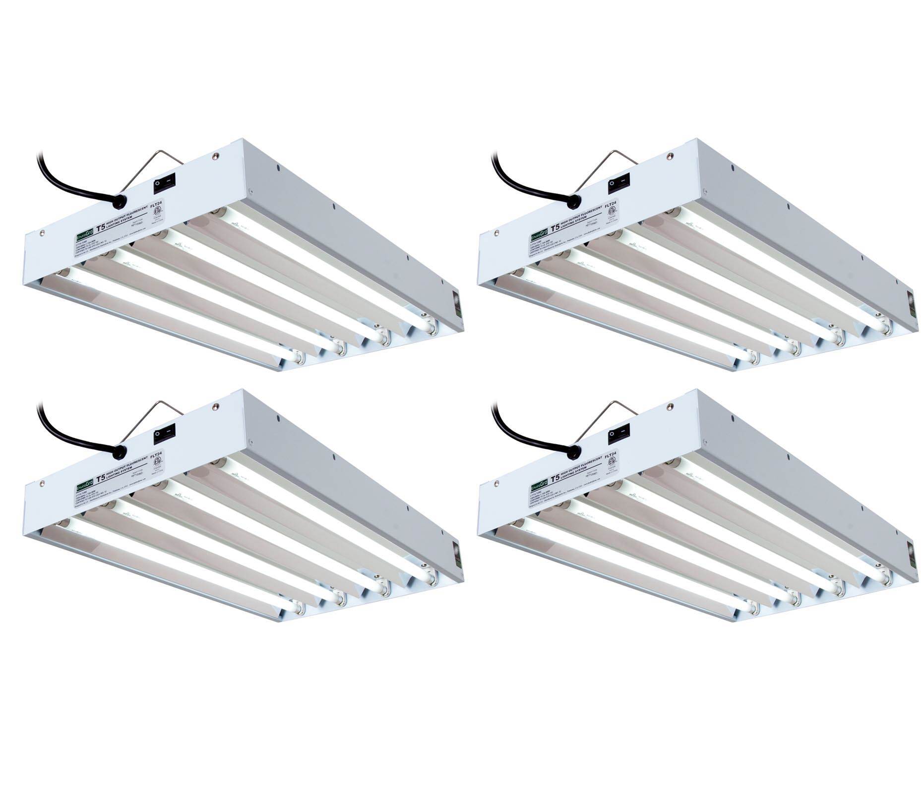 Agrobrite T5 4 Foot 6-Tube Fixture with Included Fluorescent Grow Lights 