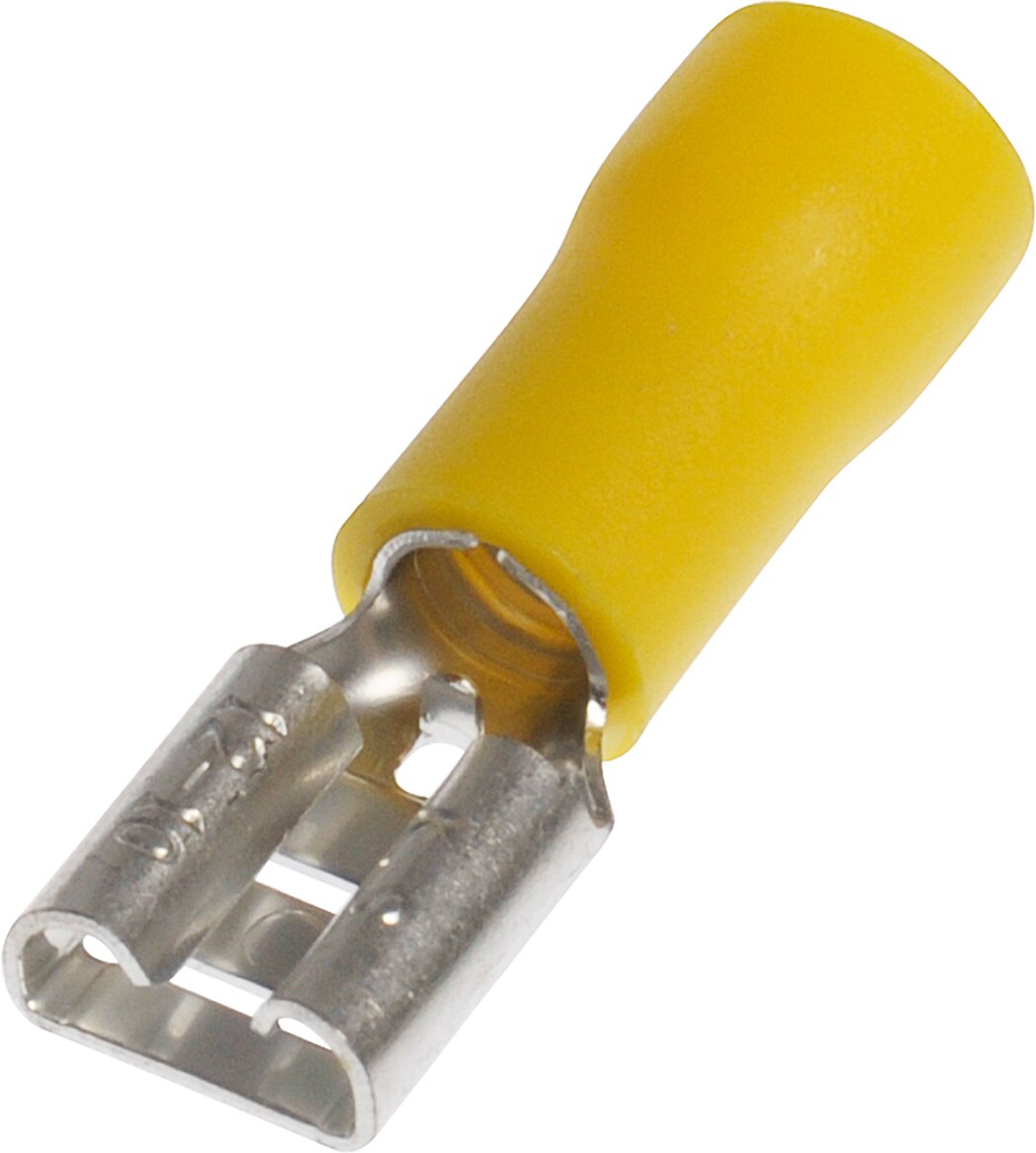 YELLOW  INSULATED MALE PUSH ON SPADE  CRIMP TERMINAL QTY = 20 