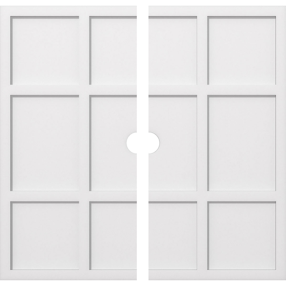 Ekena Millwork CMP38RK2-03000 Rubik 38-in W x 38-in L Contemporary White PVC Split Ceiling Medallion