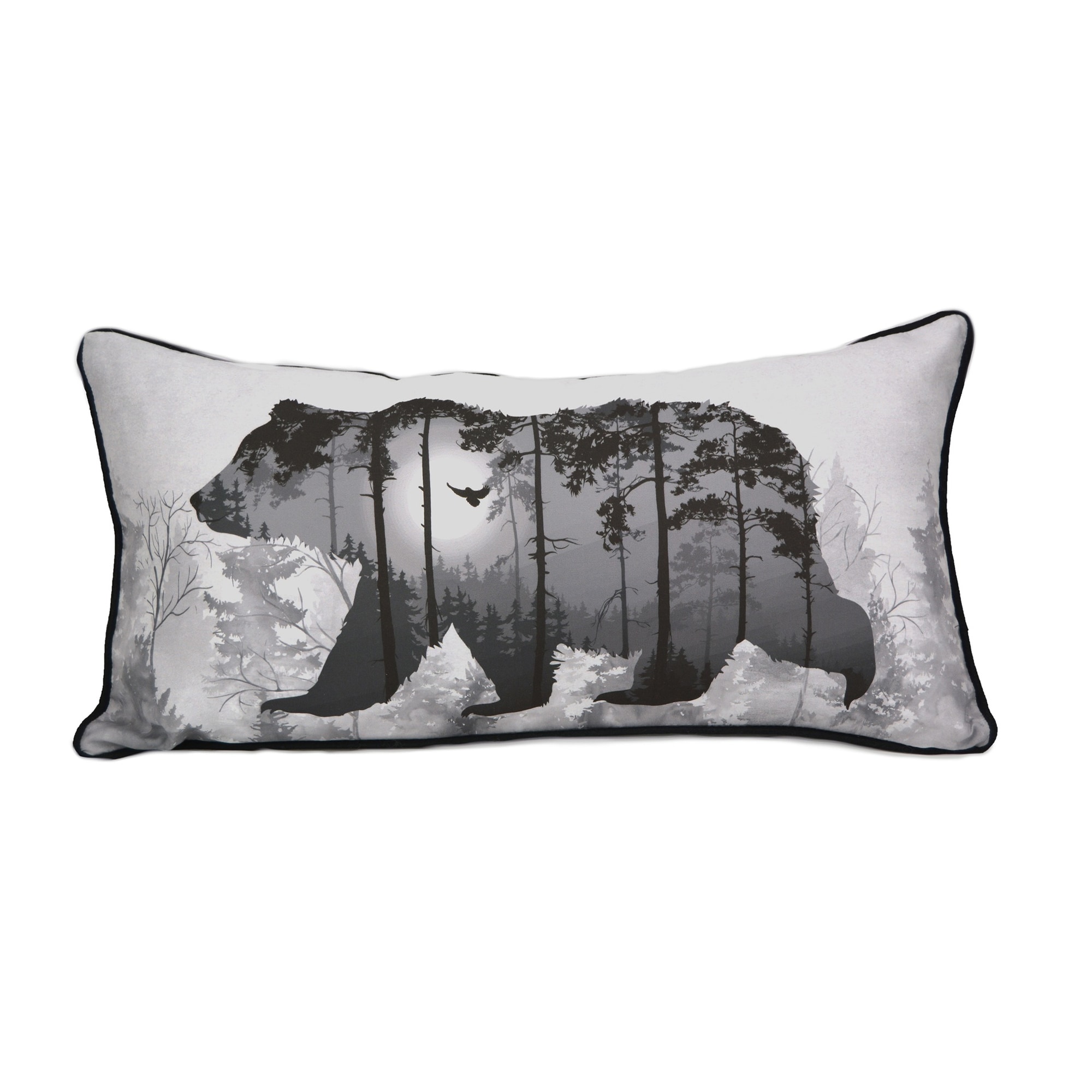Donna Sharp Y20119 11-in x 20-in Gray Rectangular Indoor Decorative Pillow
