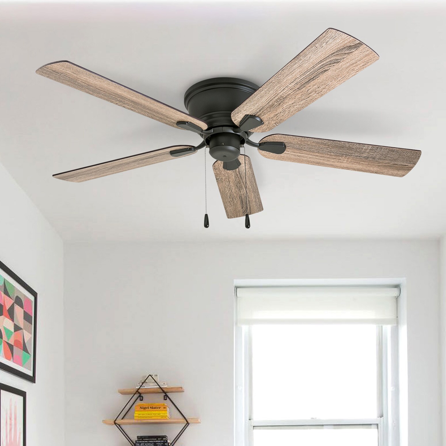 farmhouse hugger ceiling fan