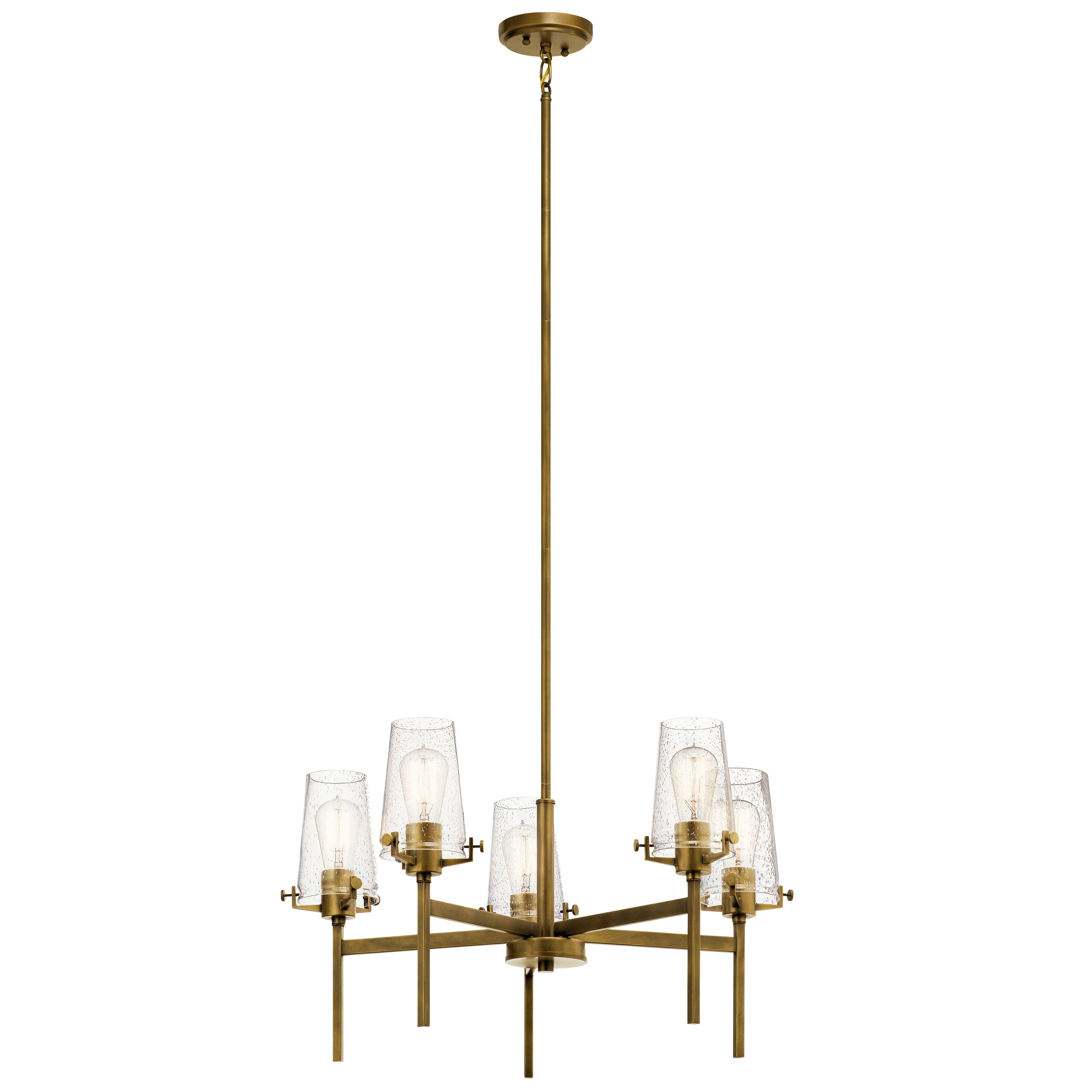 Kichler Alton 5-light Natural Brass Vintage Chandelier In The 