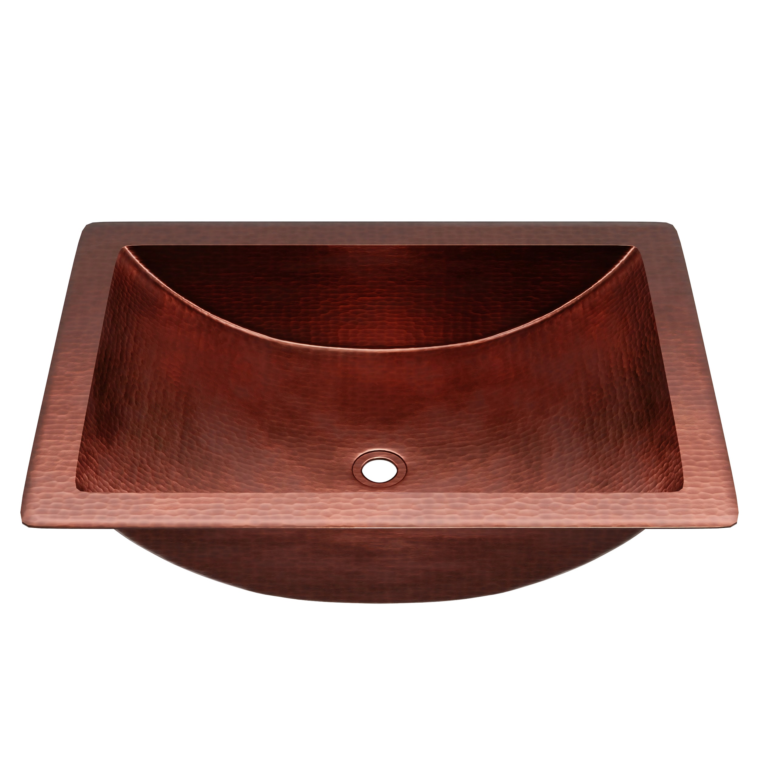 Novatto Merida Copper 16-in Drop-in or Undermount Rustic Copper Bathroom Sink
