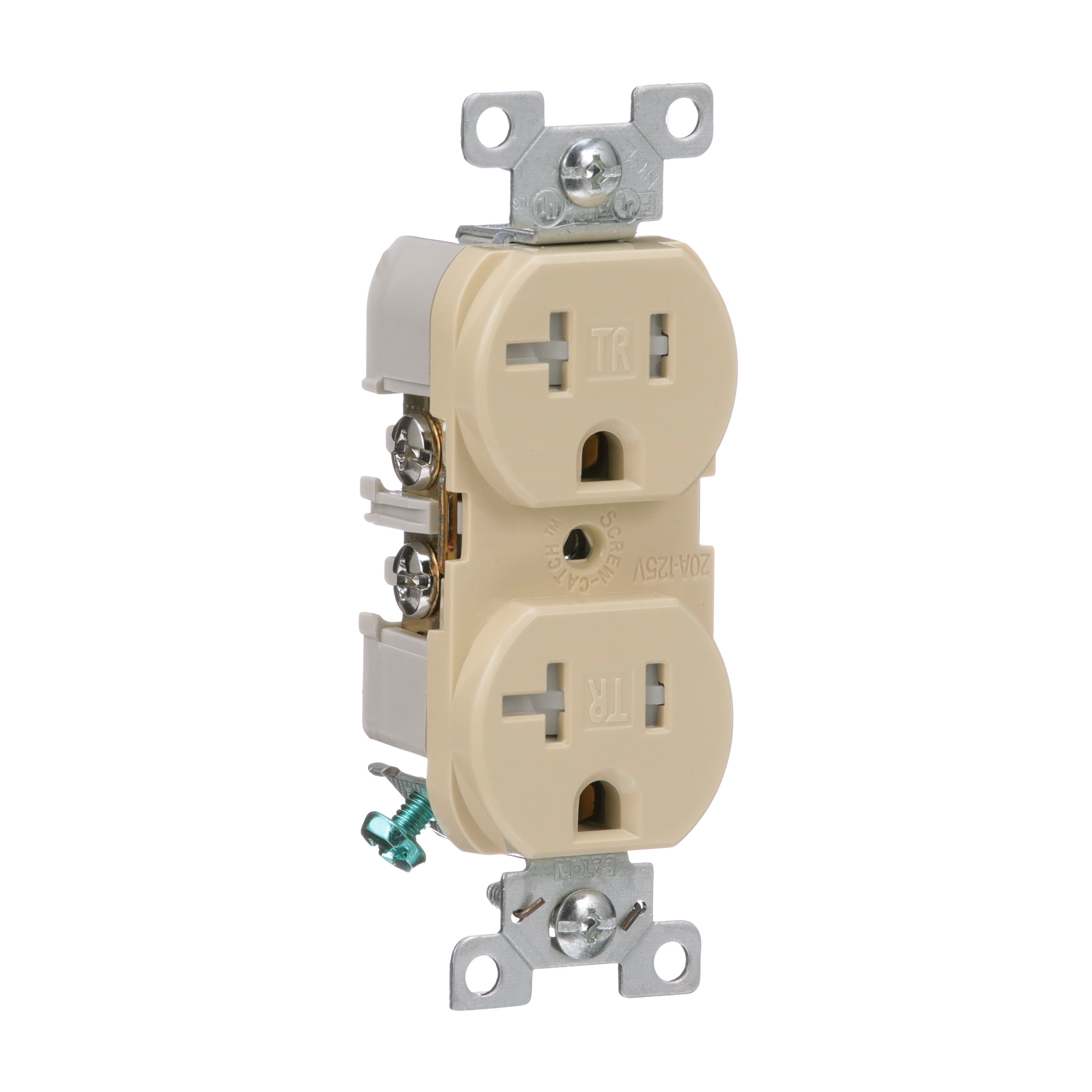 Eaton 20-Amp 125-volt Tamper Resistant Weather Resistant Commercial Duplex  Outlet, White in the Electrical Outlets department at