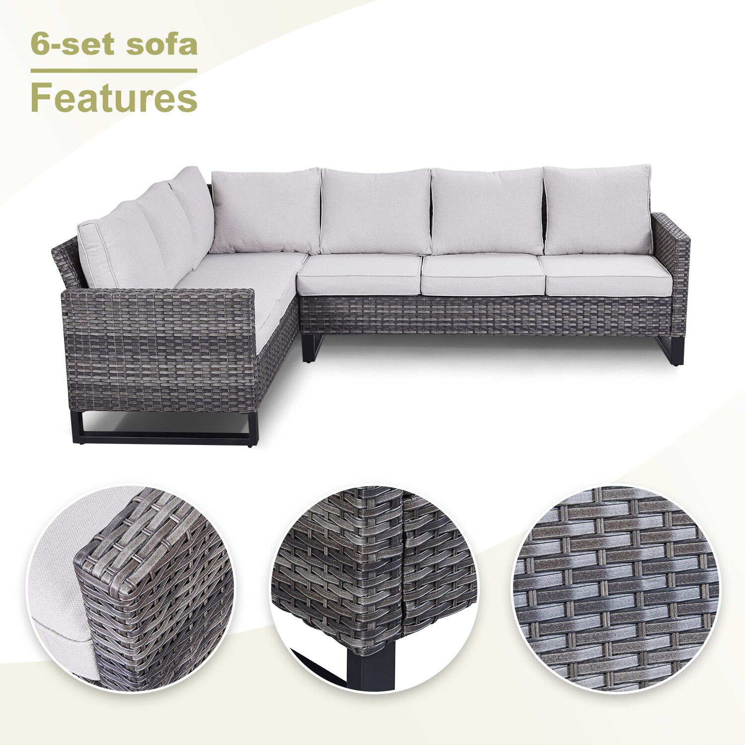 Rattan 6 2024 seater corner sofa