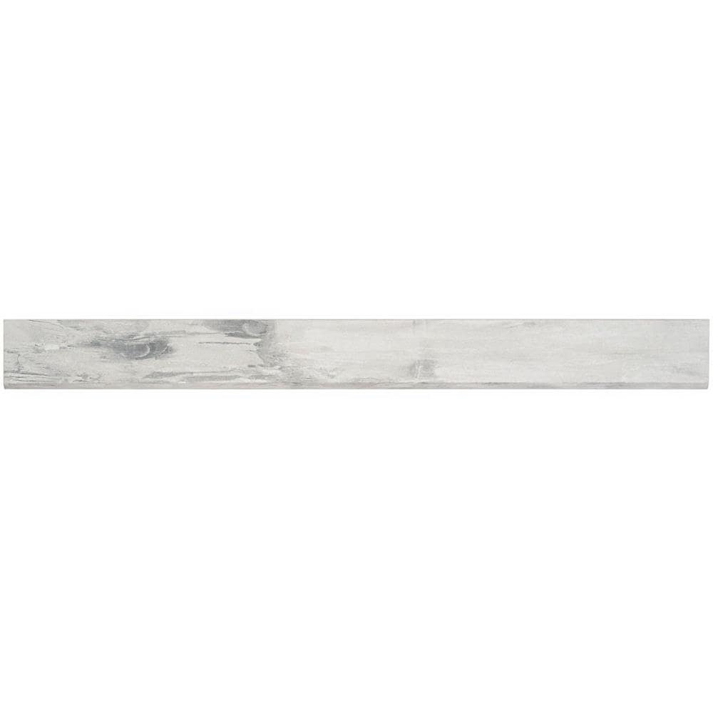Artmore Tile EXT3RD106482 Terrawood White Matte Porcelain Bullnose Tile ( 0.5-Sq. Feet / Piece )