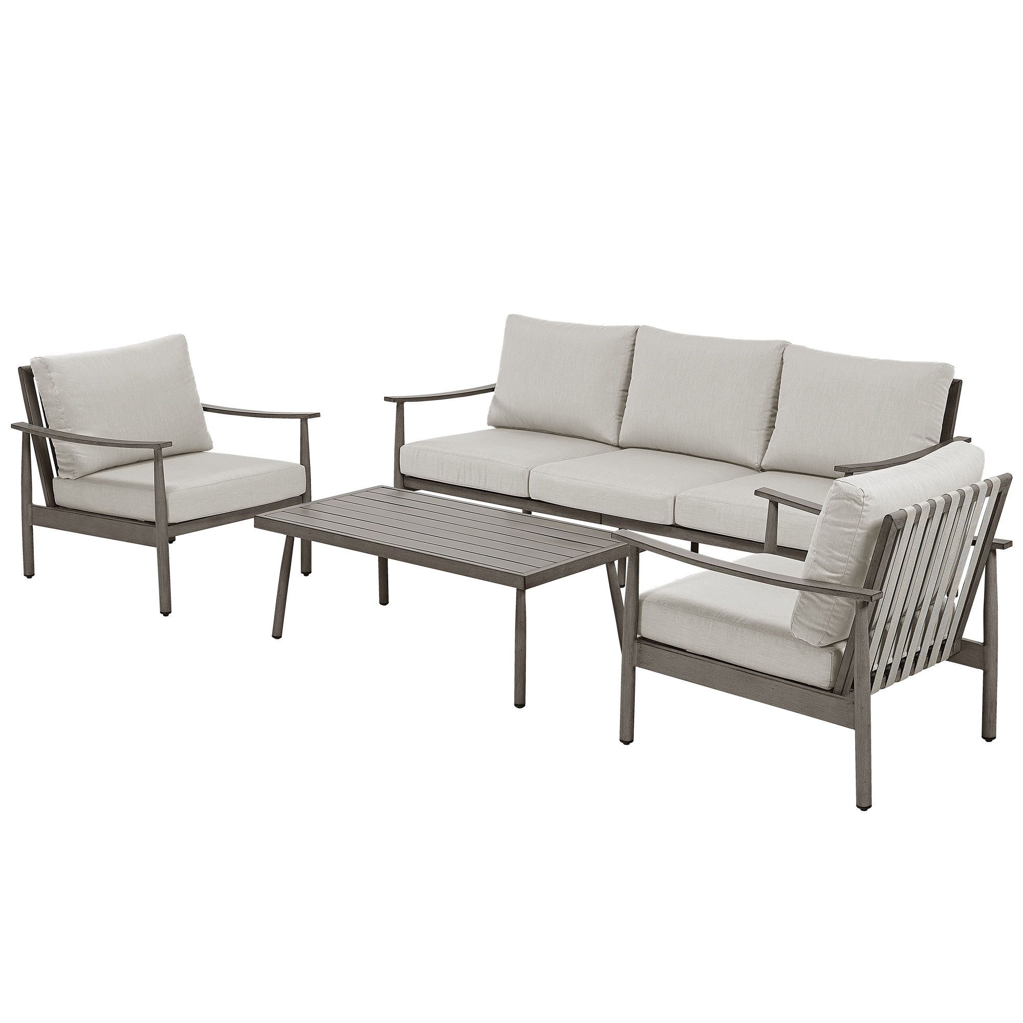  EL-SF4-GG-B2-WL3 4 -Piece Patio Sofa Conversation Set with Gray Cushions