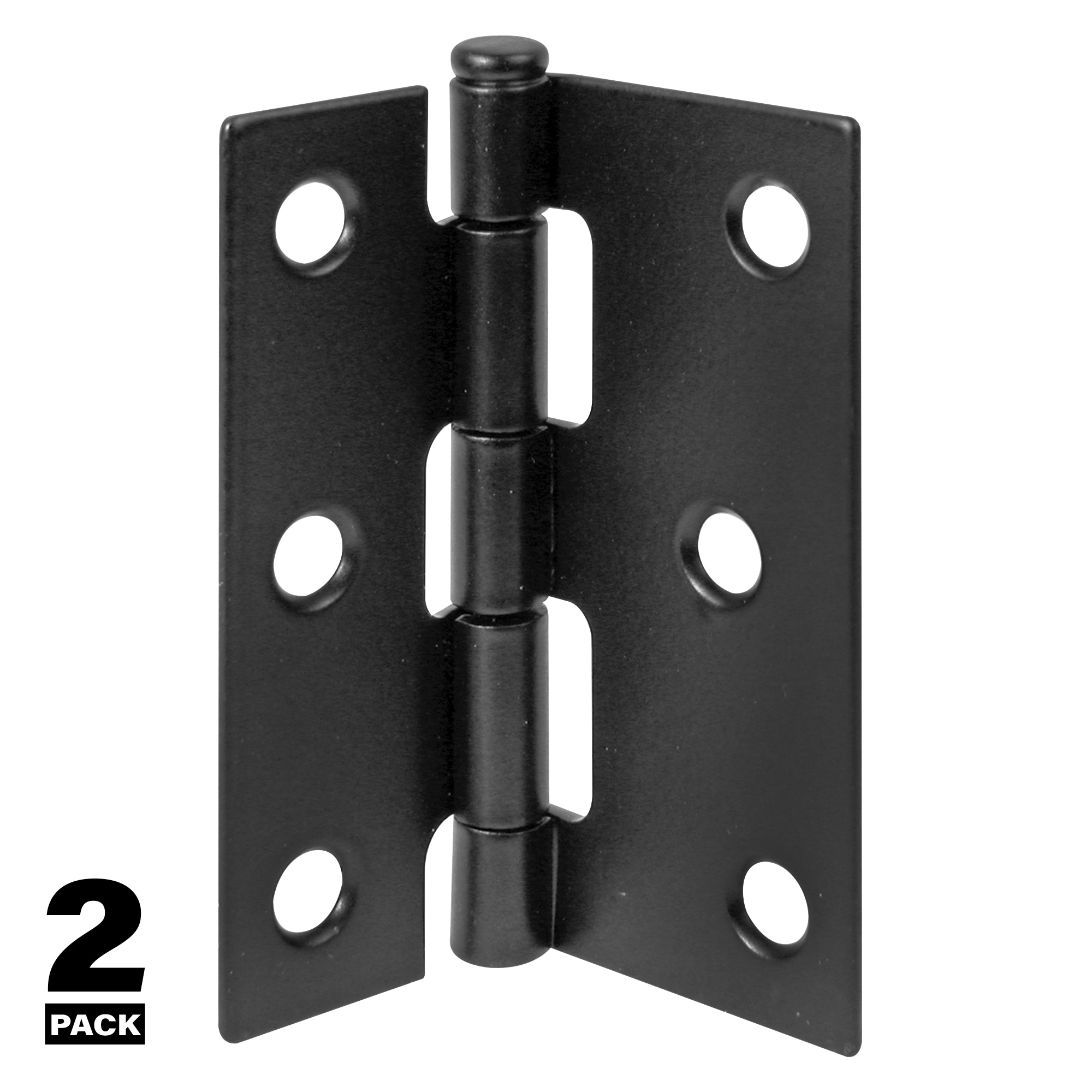 Matte Black Steel Screen/Storm Door Replacement Hinges, 3 Inches, Set of 2