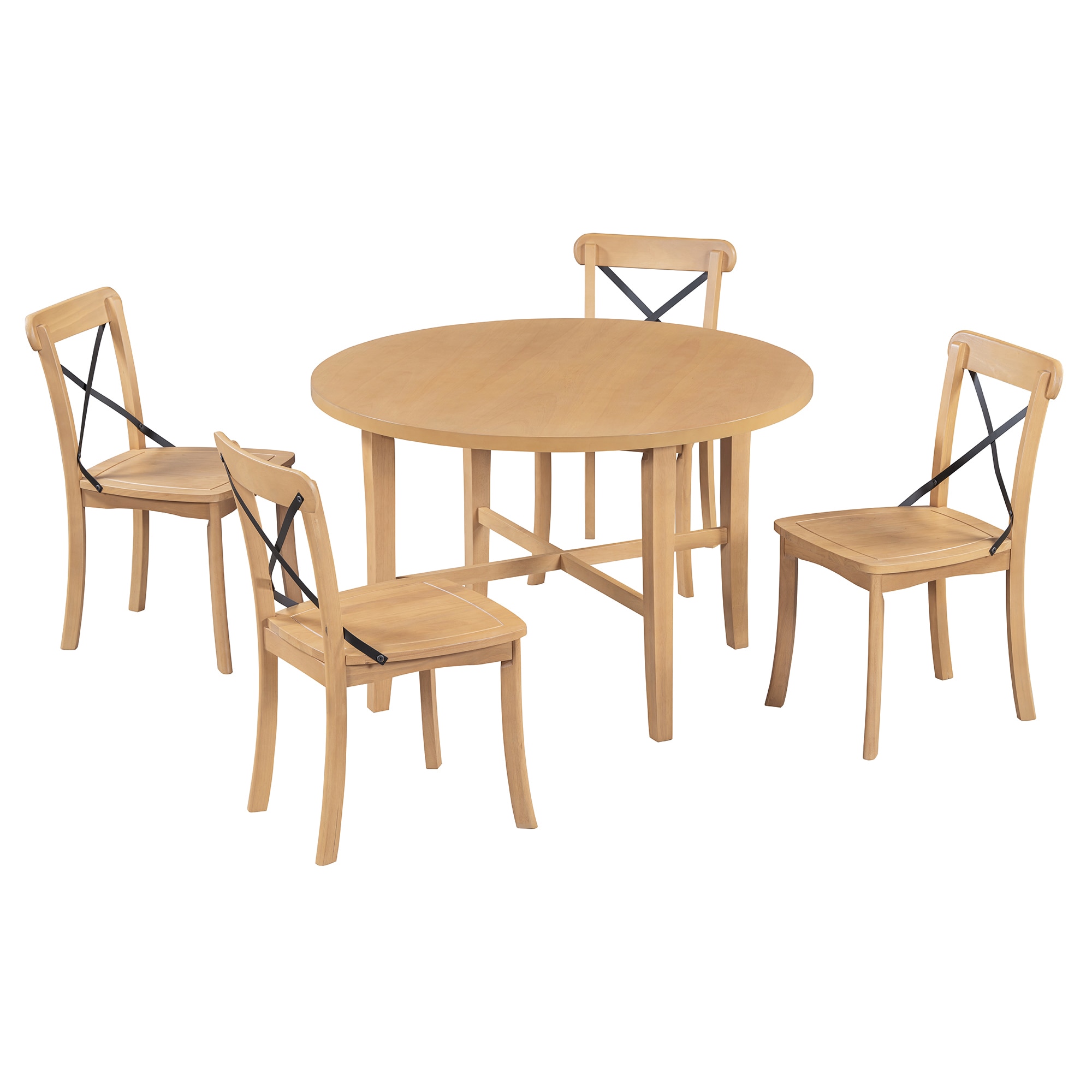 Siavonce XH30AAD Natural Contemporary/Modern Dining Room Set with Round Table ( Seats 4 )
