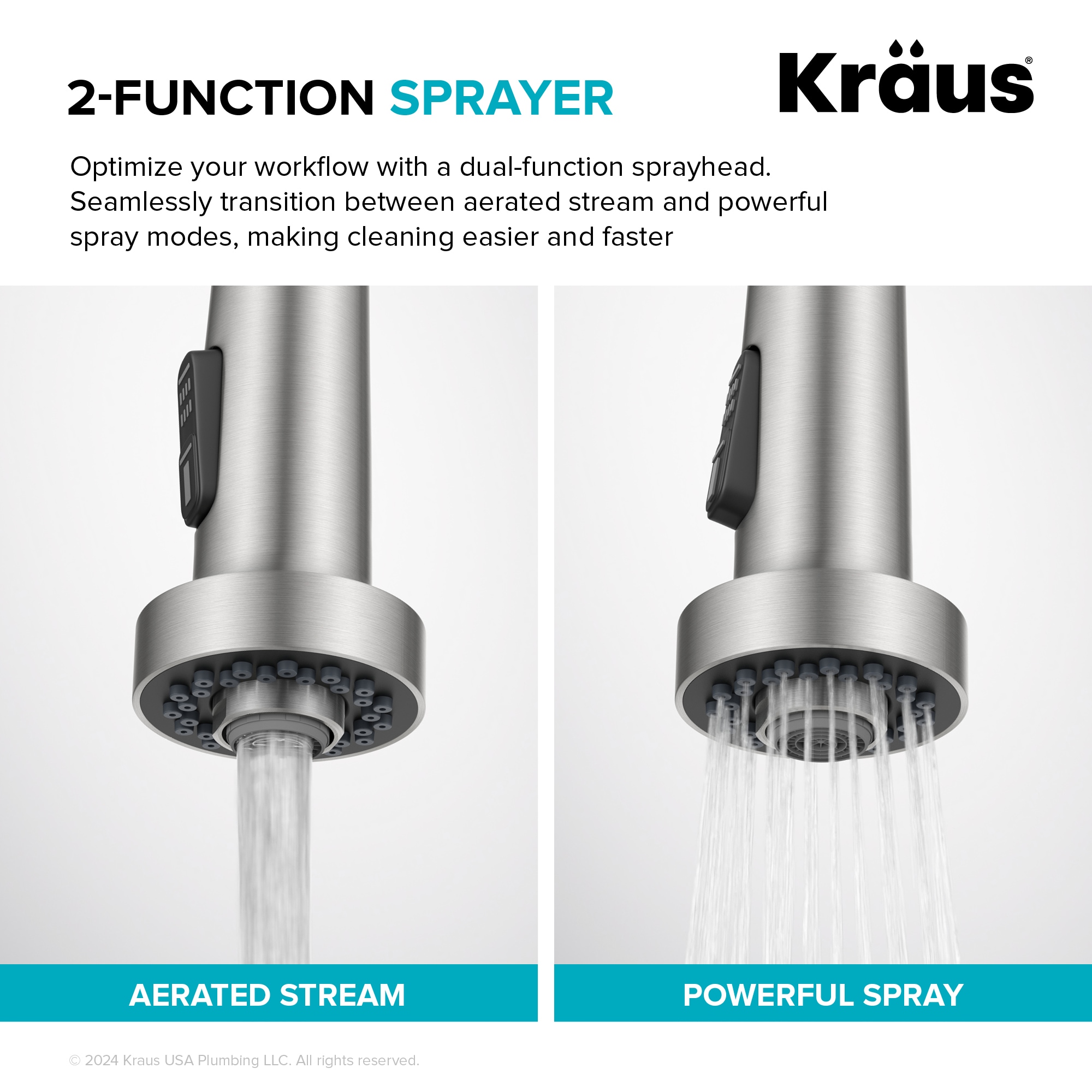 Stainless Steel Single Handle Pull Down Kitchen Faucet with Spray