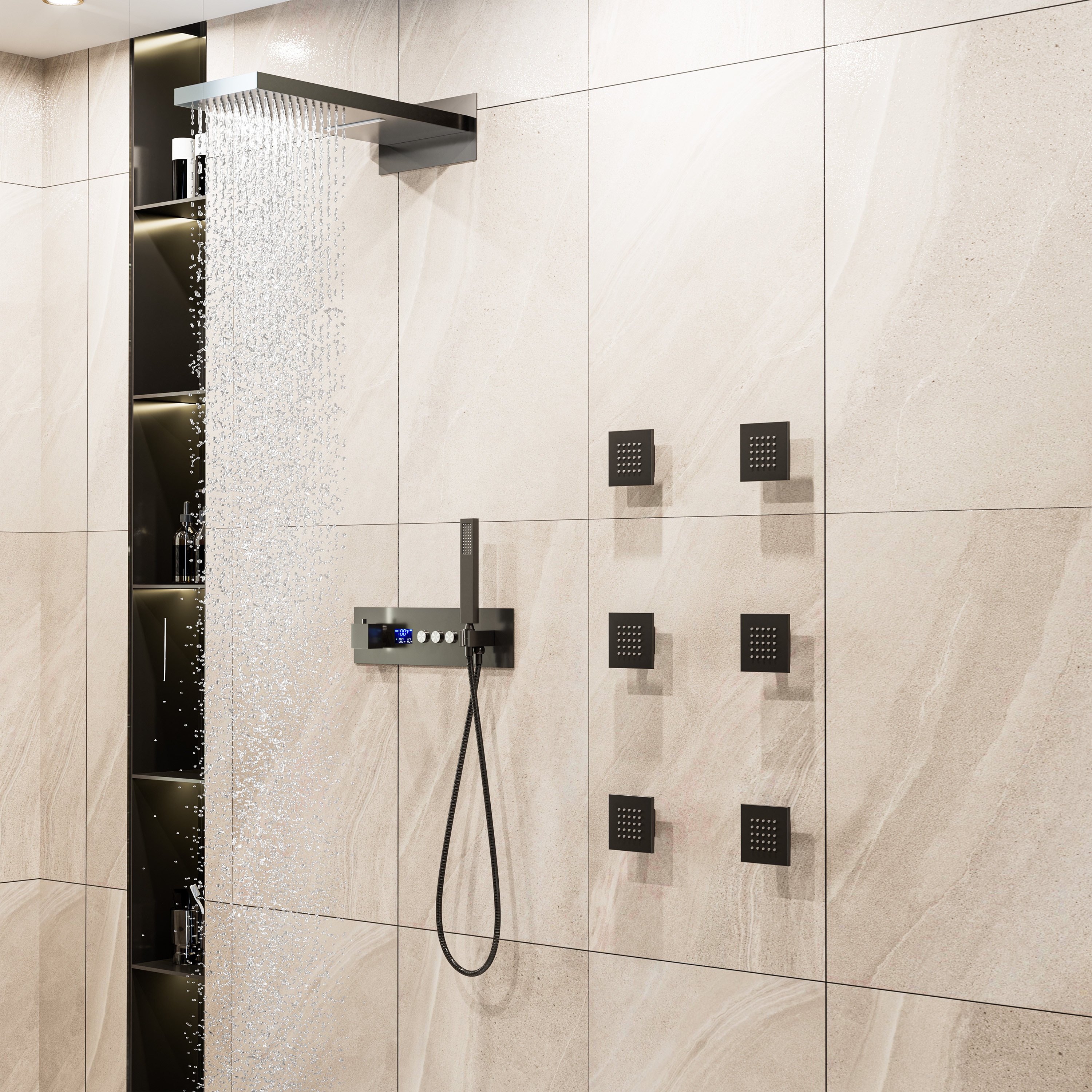 Mondawe WF-6374-12-NB Showerhead-Bar-Panels - View #4