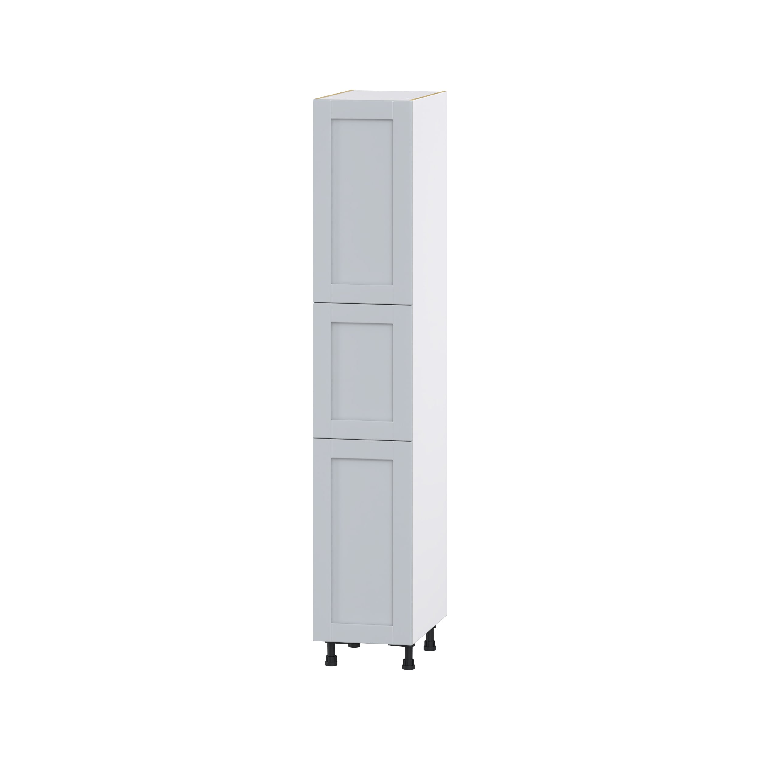 Hugo&Borg DST152484.5(L/R)-CH Charlesberg 15-in W x 84.5-in H x 24-in D Light Gray Pantry Fully assembled Cabinet (Flat Panel Shaker)