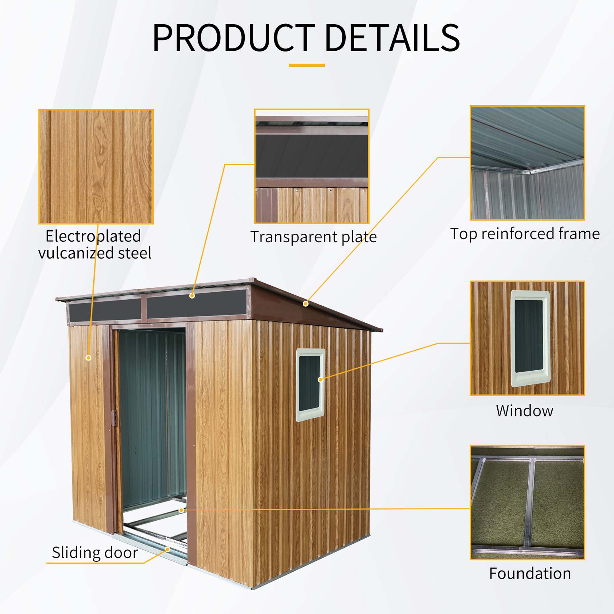 Clihome CL-WC5425GY Metal-Storage-Buildings-Sheds - View #5