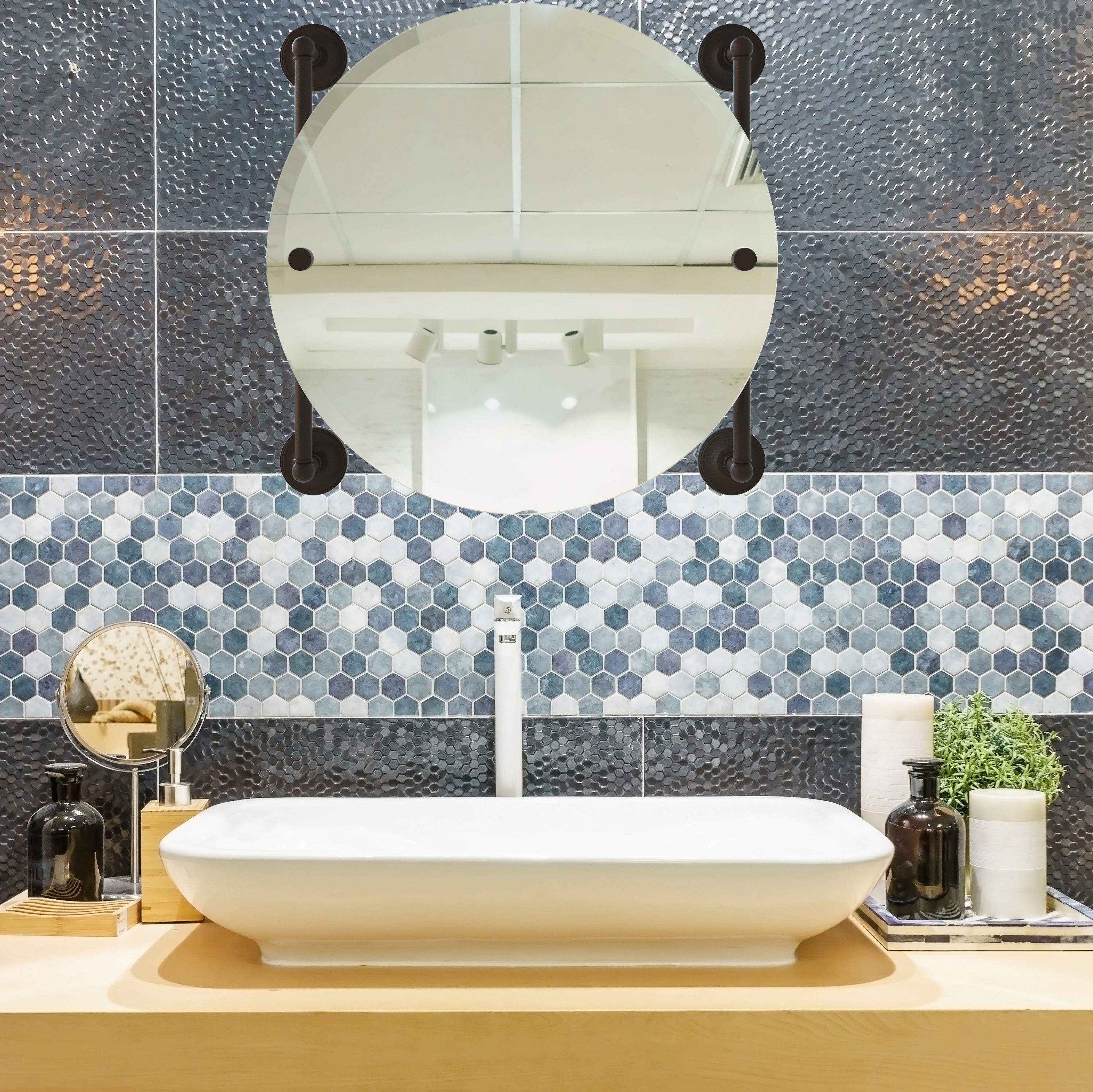 Allied Brass PR-27-90-ABZ Framed-Bath-Mirrors - View #3