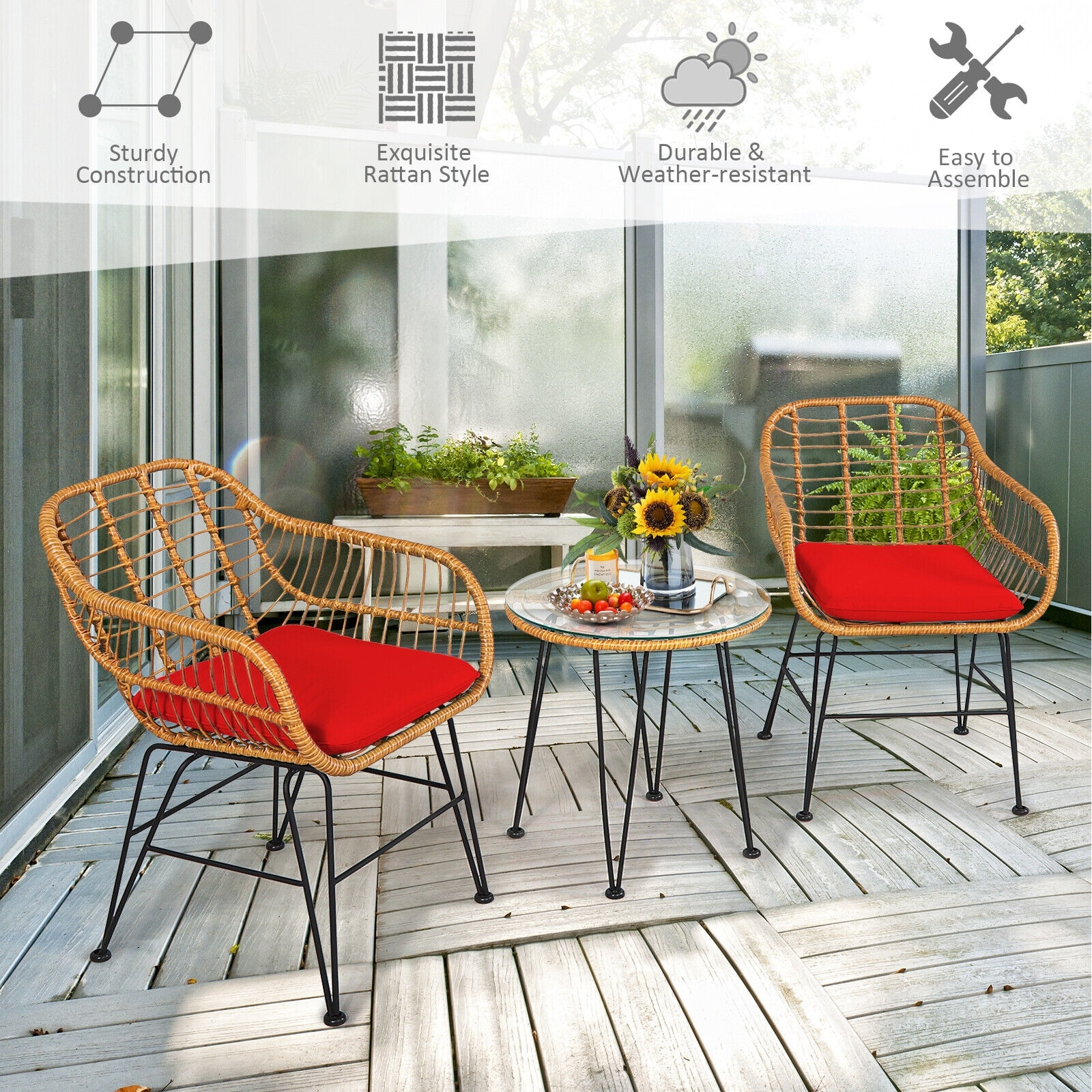 Slickblue D-CO-ER93807PO Patio-Conversation-Sets - View #2
