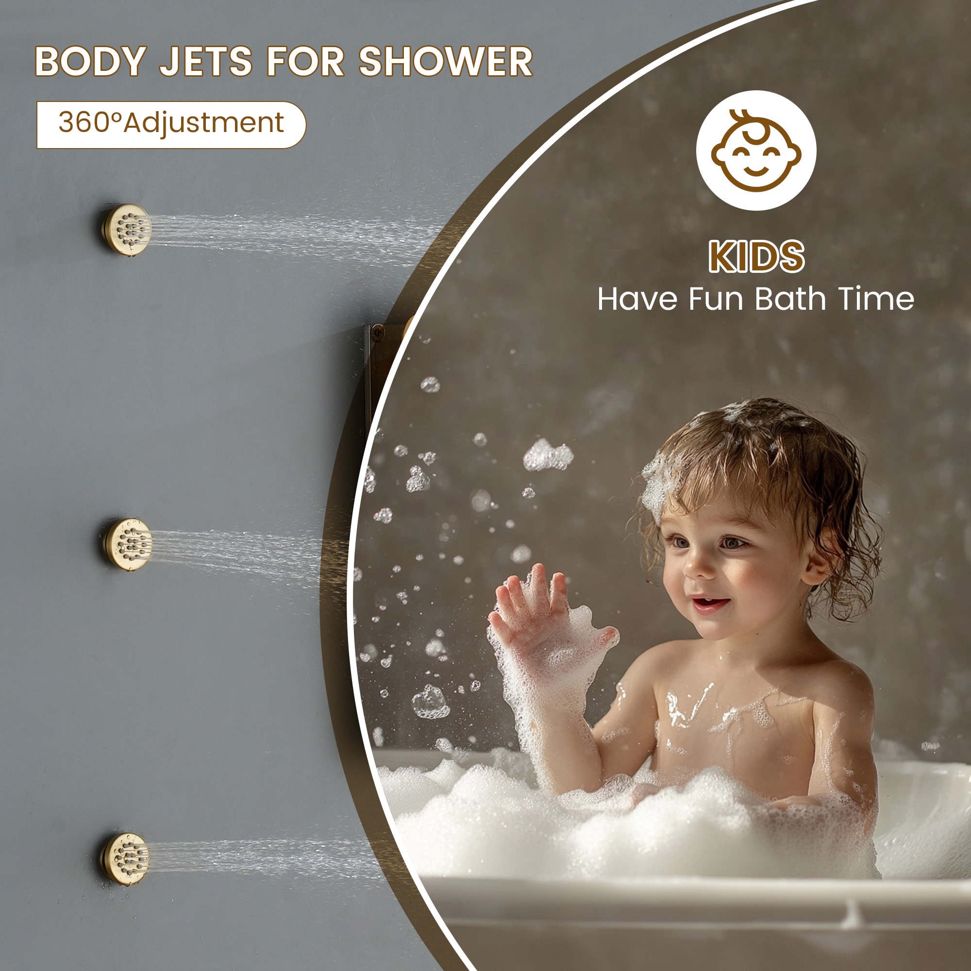 CASAINC CA-A4361-BG Showerhead-Bar-Panels - View #7