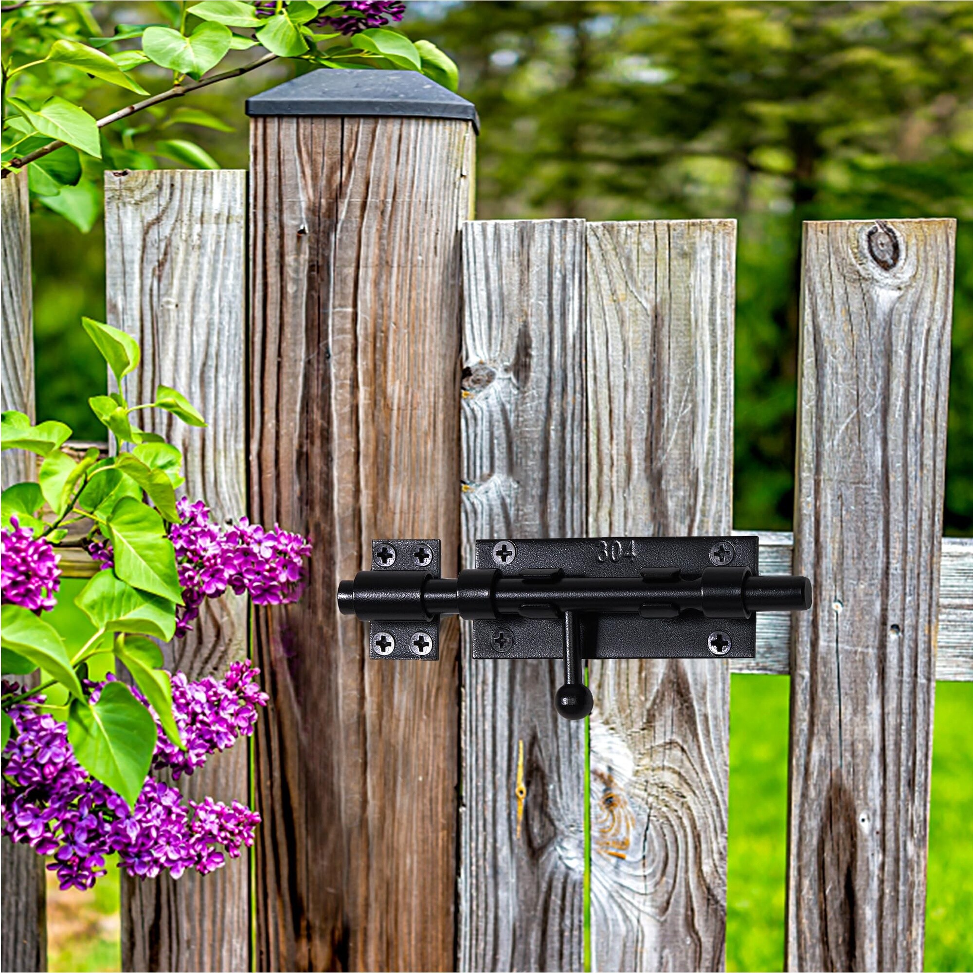 KHKFY Barrel Bolt Latch Slide Bolt Heavy Duty Gate Lock 6.3 Inch Black ...