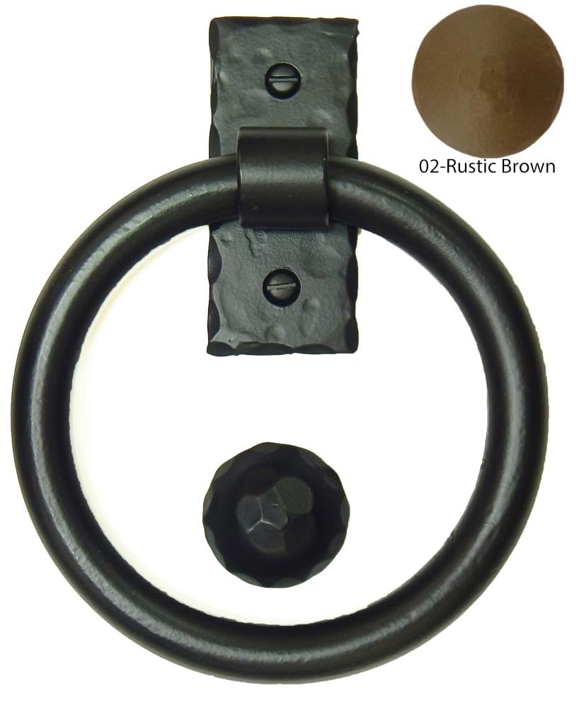 Agave Ironworks KN015/PU014-02 Ring Pull or Knocker 5-1/2-in Brown Gate Handle