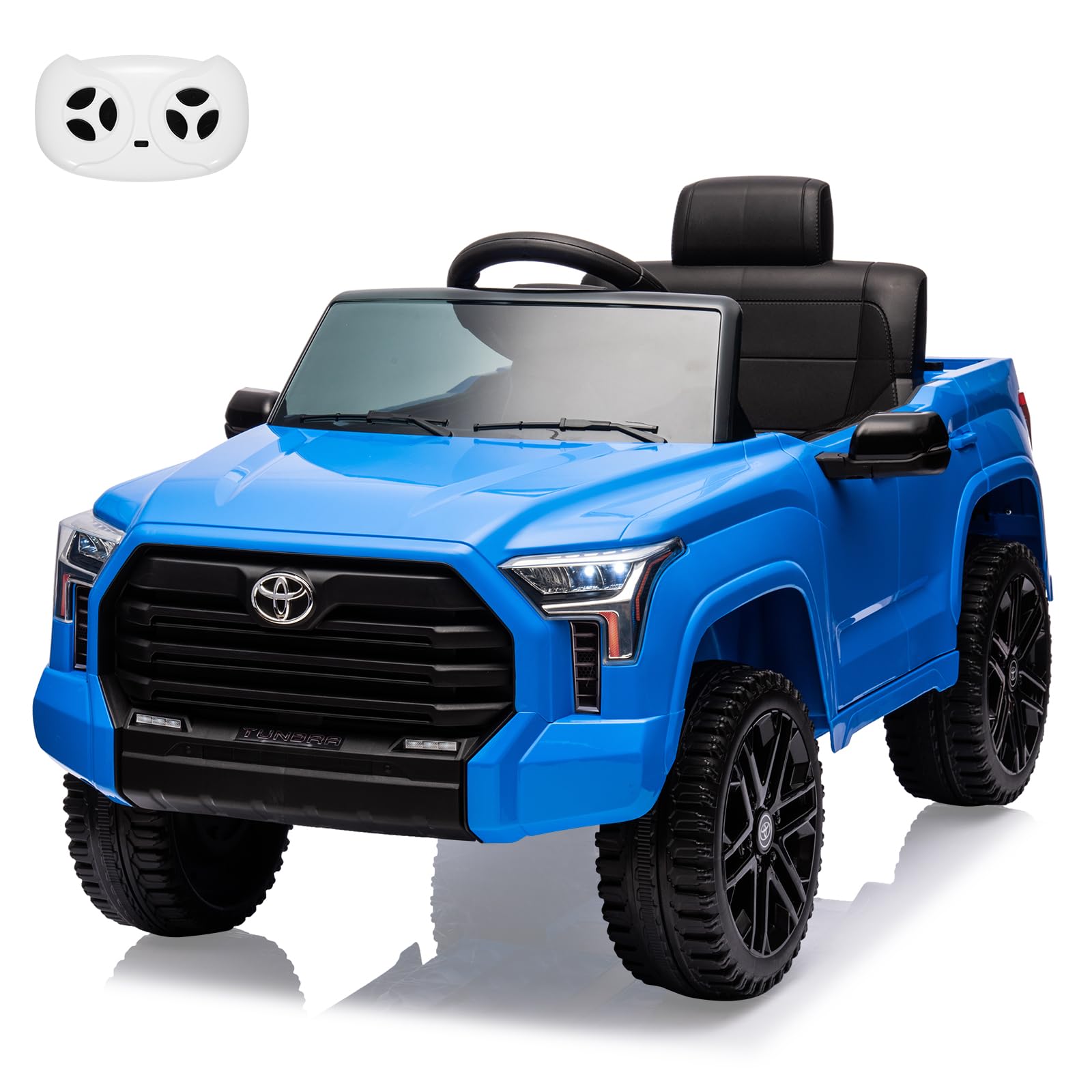 Qeetex SUN-PTO-0YSFKCXA Licensed Toyota Tundra 12V Electric Ride-On Truck with Remote Control Blue