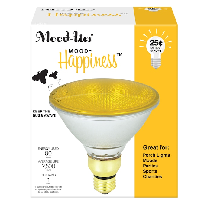 Mood-lites 90-Watt EQ PAR38 Yellow Reflector Flood Halogen Light Bulb ...