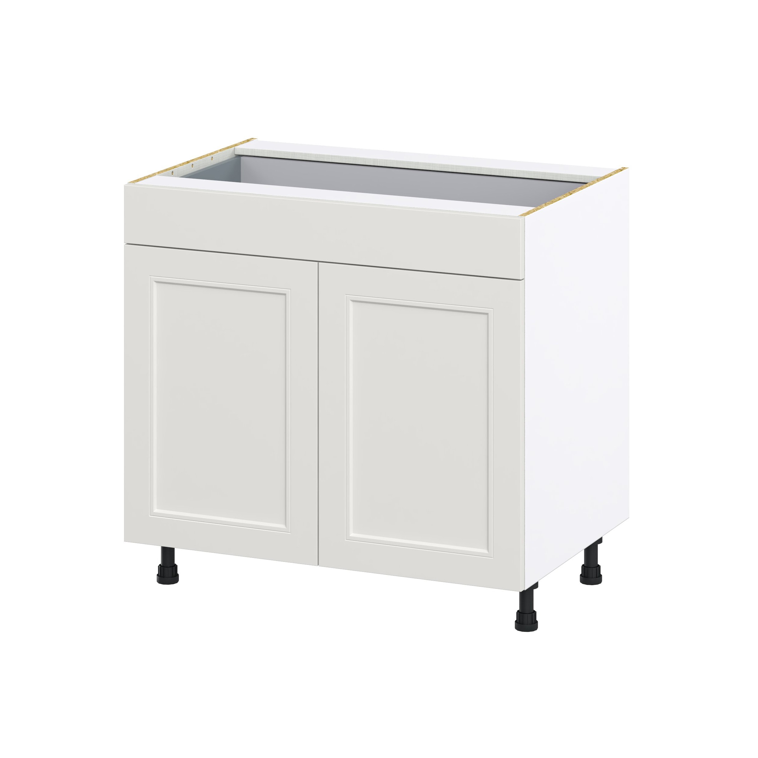 Hugo&Borg DSB36-BE Belcourt 36-in W x 34.5-in H x 24-in D Painted Light Gray Base Fully assembled Cabinet (Recessed Panel Shaker)