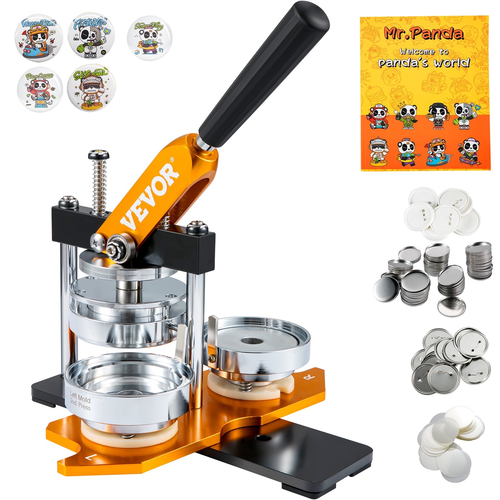 VEVOR QJSKXZ75MM1008O99V0 3" Button Badge Maker Machine Steel + Aluminum Alloy Aluminum Craft cutting machine