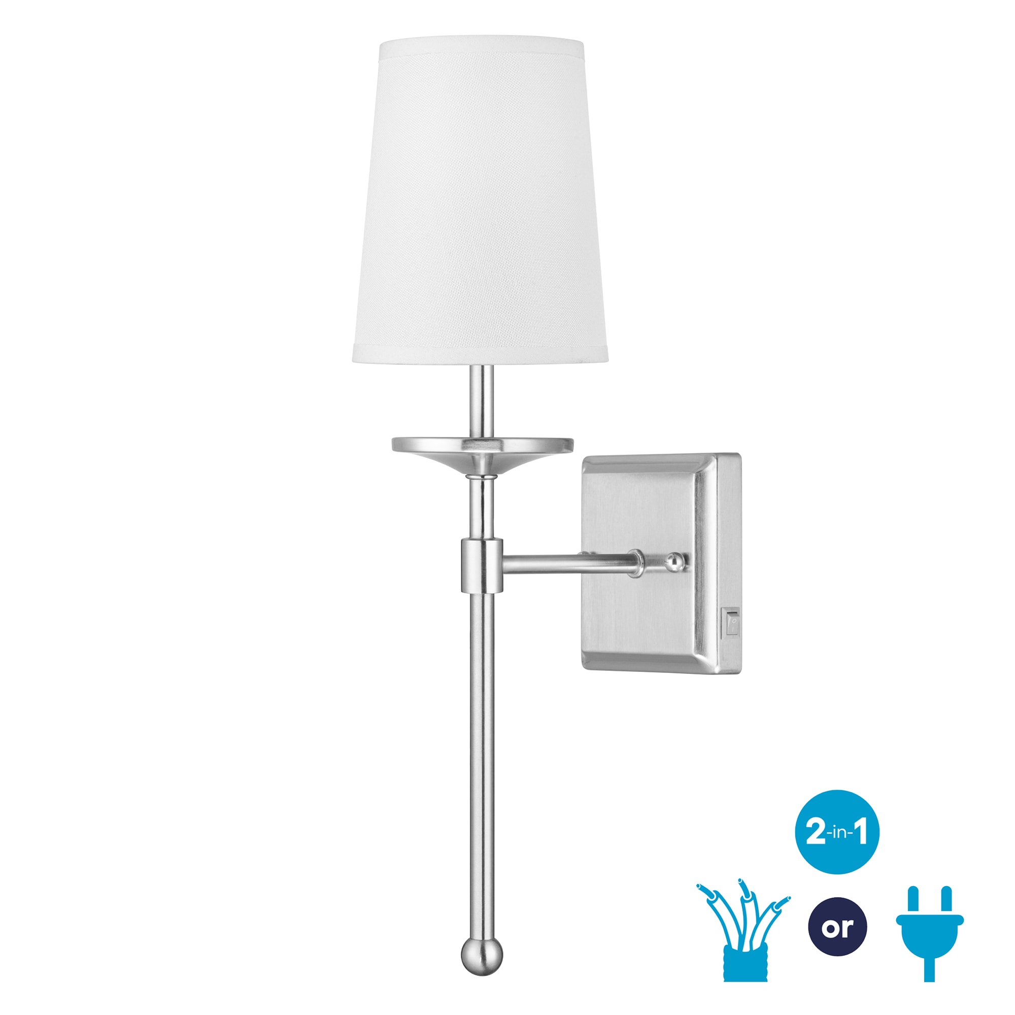 allen + roth 42825 Eubanks 4.25-in W 1 -Light Brushed Nickel Transitional Wall Sconce