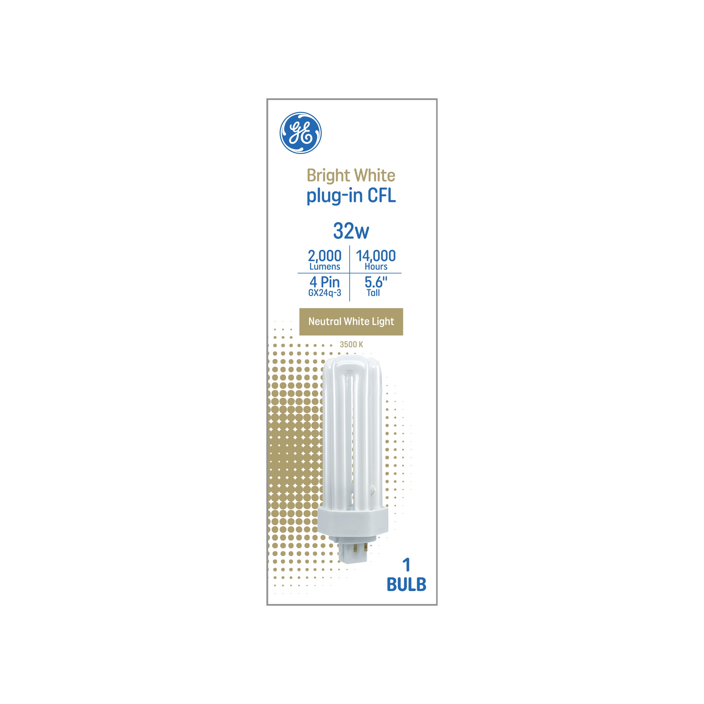 125-Watt EQ Triple tube Bright White Gx24q-3 Pin Base Cfl Light Bulb | - GE 93130293