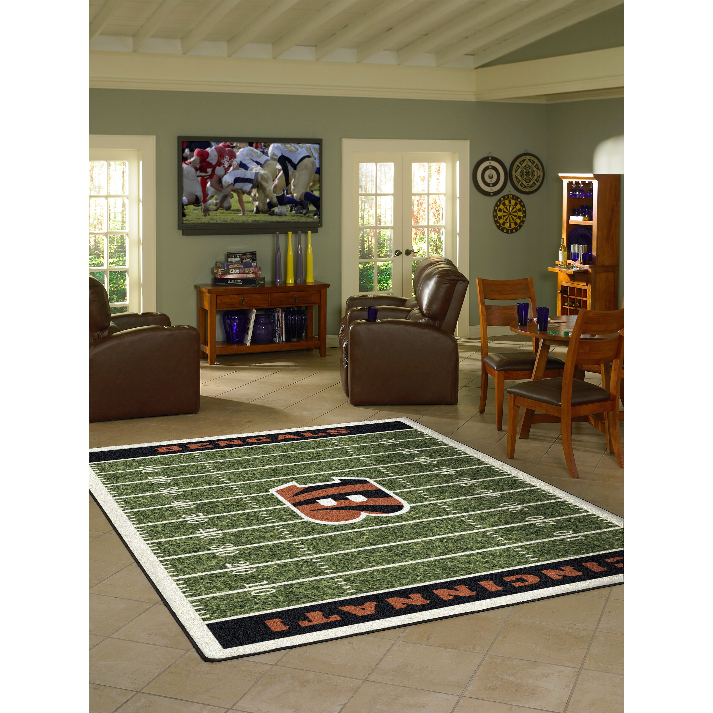 Cincinnati Bengals Skyline Nfl Area Rug For Christmas Living Room