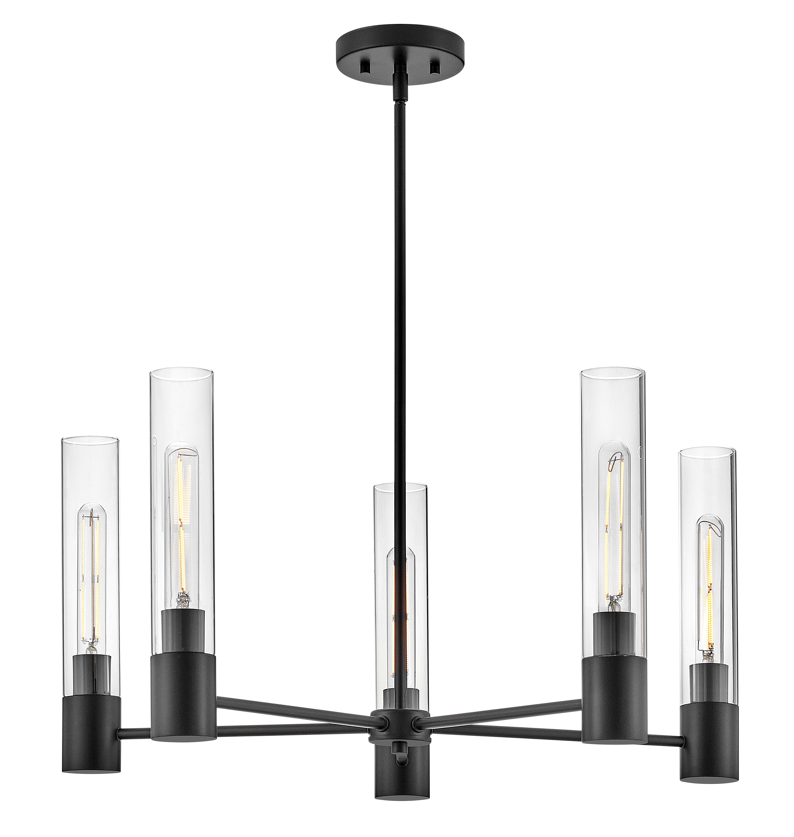 Lark 85405BK Shea 5 -Light Satin Black Modern/contemporary For Use in Bedrooms, Dining Rooms, Foyers, Kitchens, Living Rooms Chandelier