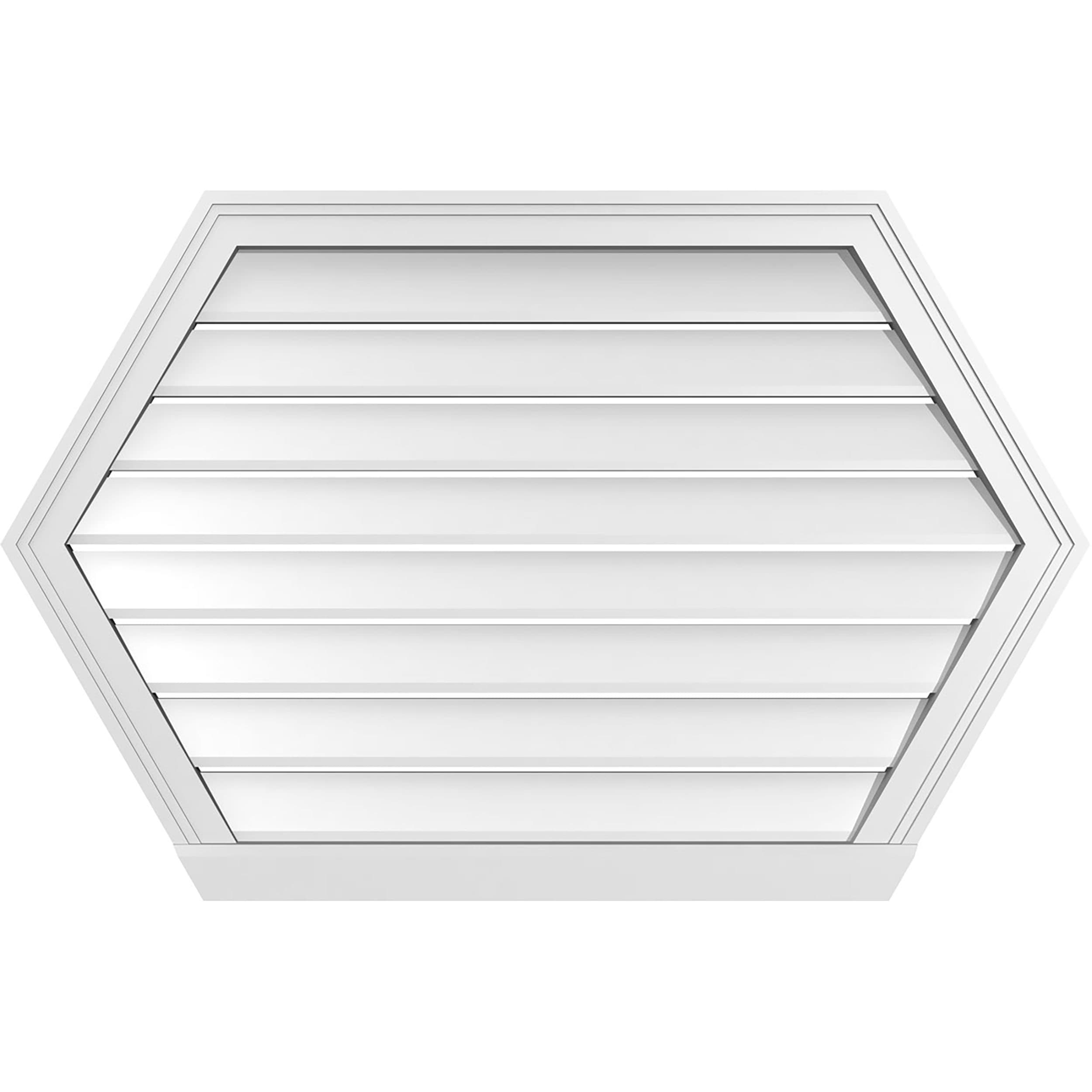 Ekena Millwork GVPHP40X2603SF 40-Inches x 26-Inches Off-white Peaked PVC Gable Louver Vent