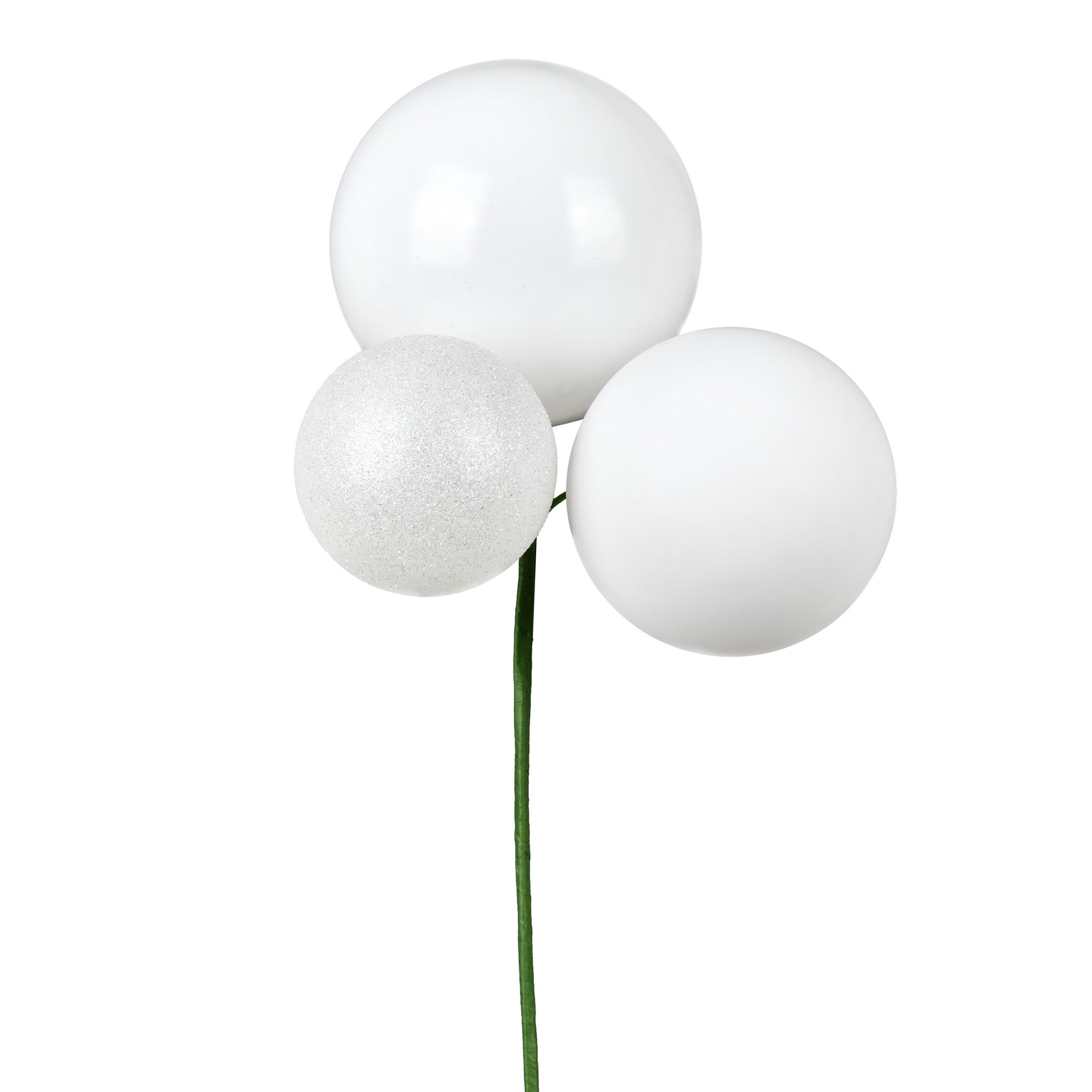 Vickerman N193211 2 -Pack White Ball Standard Indoor Ornament set Shatterproof