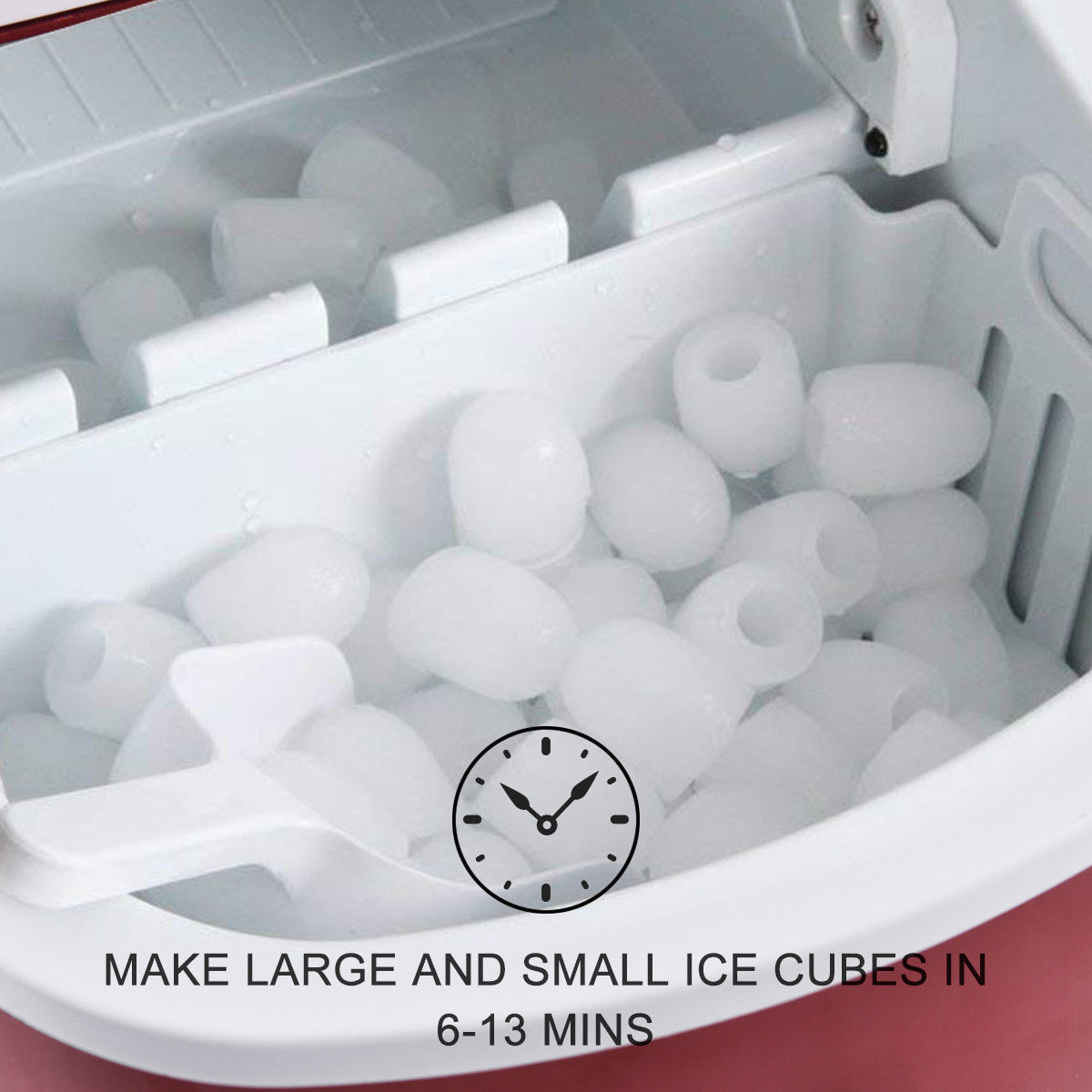 Portable Countertop Ice Maker Machine with Self-Cleaning, 26.5lbs/24Hrs, 6  Mins/9 Pcs Ice, Ice and Basket, Handheld Ice Maker - AliExpress