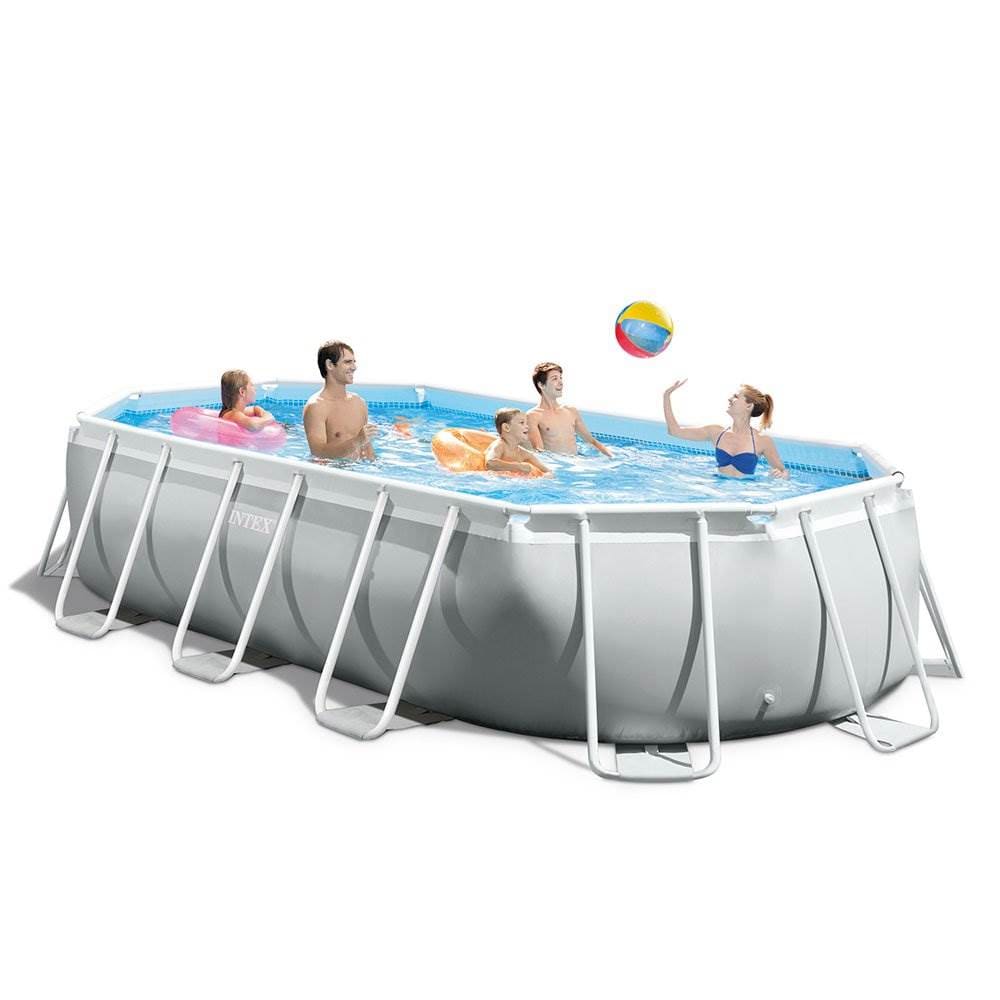 16.5-ft x x 48-in Metal Frame Oval Above-Ground Pool with Filter Pump,Ground Cloth,Pool Cover and Ladder in the Above-Ground Pools department at Lowes.com