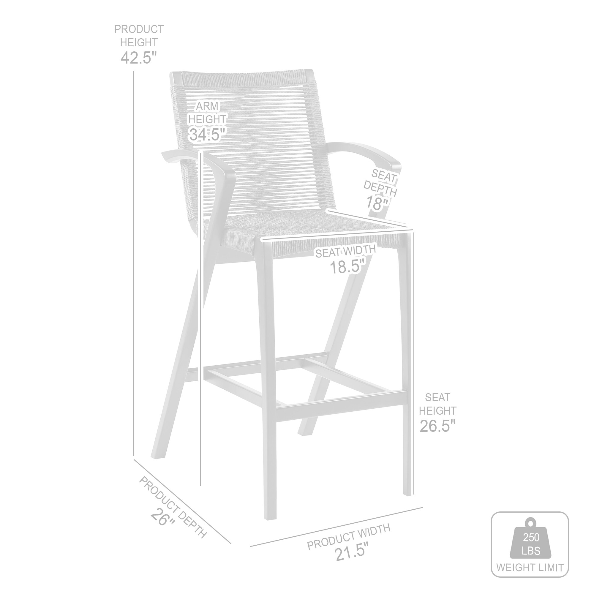 Armen Living LCBLBACH26 stools - View #11