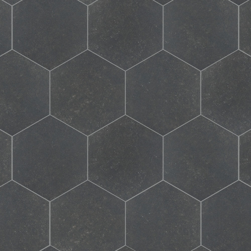 Affinity Tile Traffic Hex Dark Grey 9-in x 10-in Matte Porcelain Cement ...