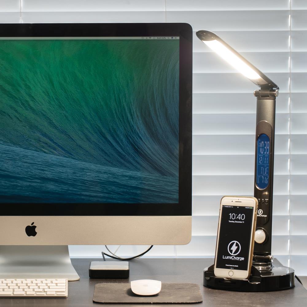 LumiCharge All-in-One LED Desk Lamp, Wireless Charger, and Universal ...