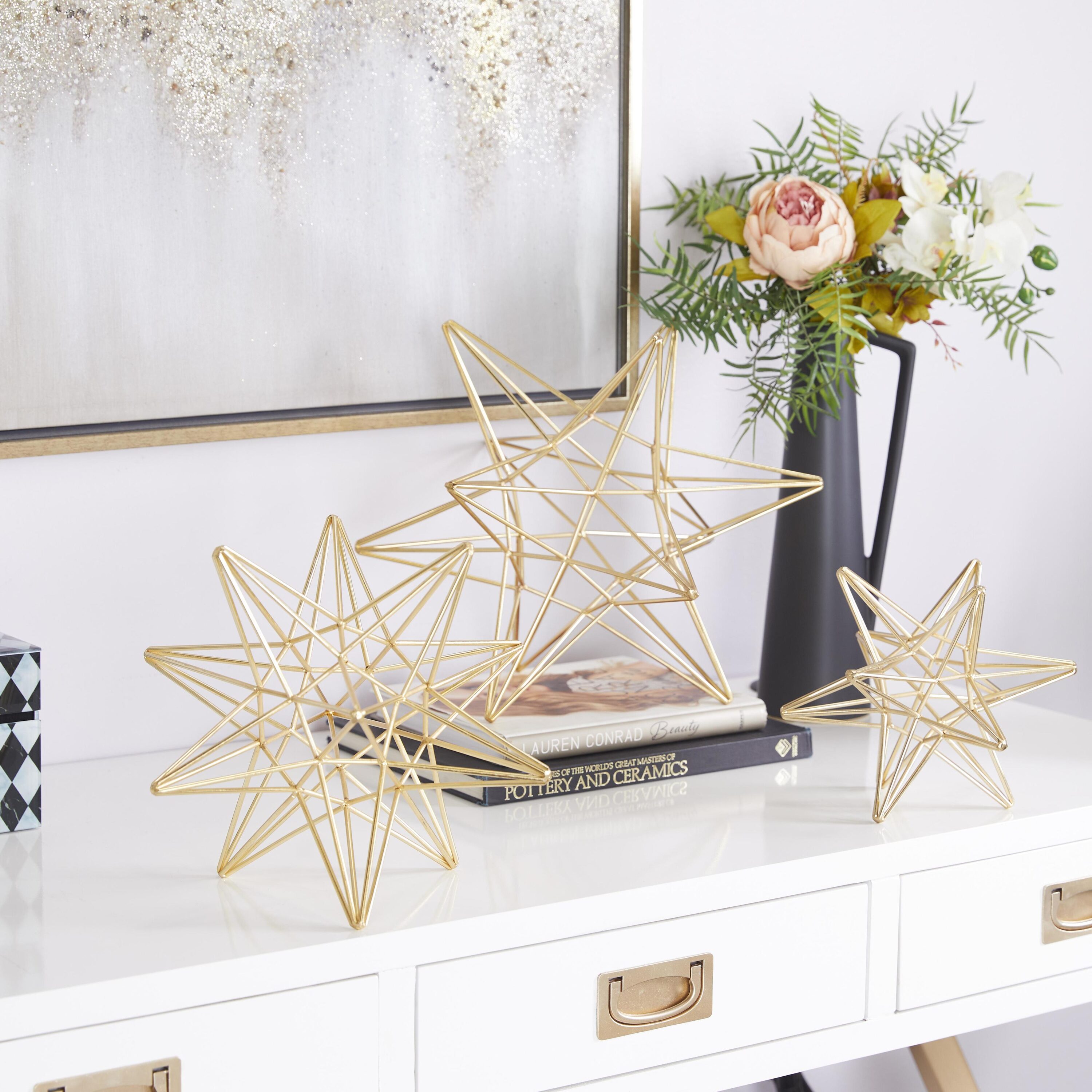 Grayson Lane 23541 3-Pack Gold Iron Glam Sculpture