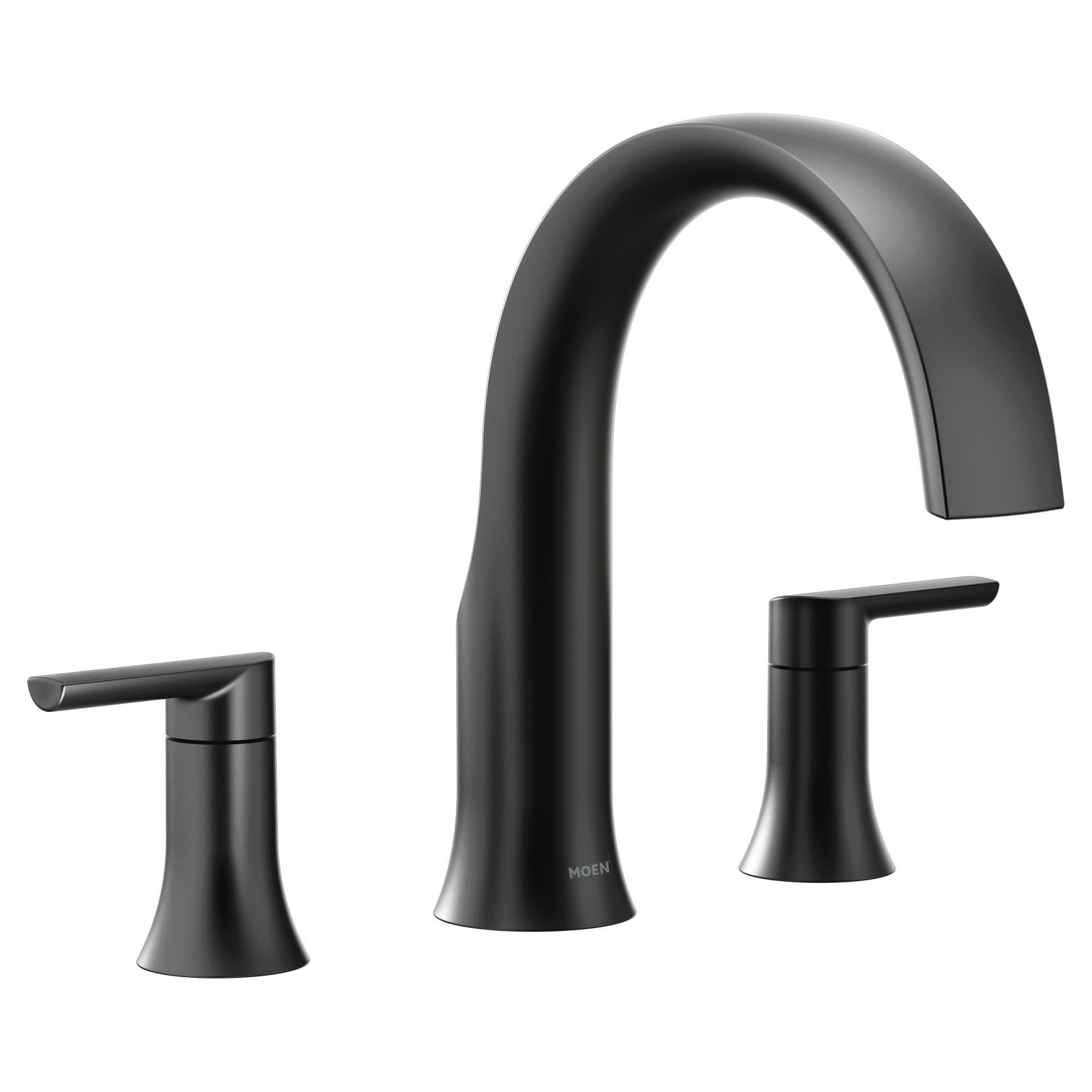 Moen TS983BL Matte Black 2-handle Deck-mount Roman High-arc Bathtub Faucet