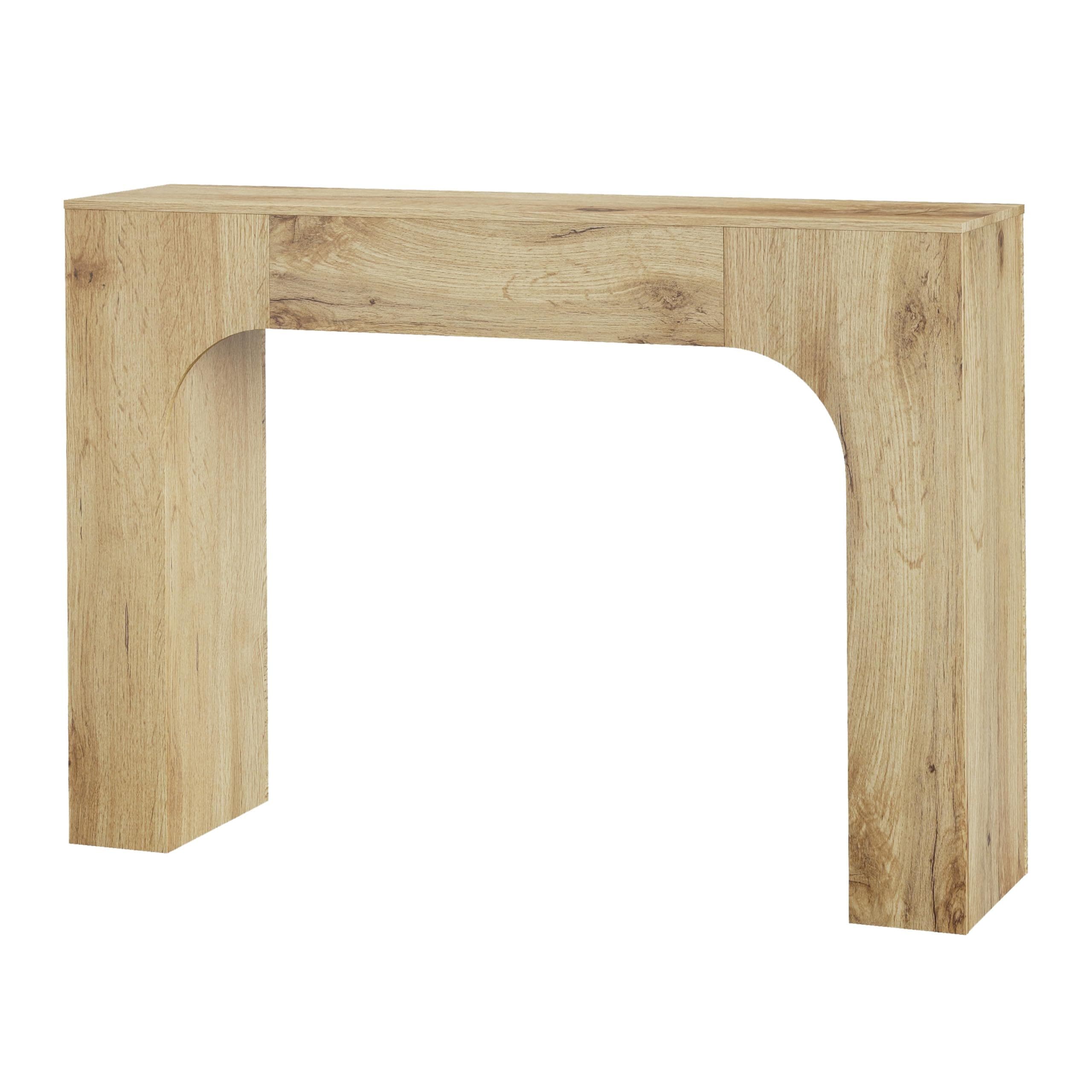 Qeetex - 47 Inch Farmhouse Console Table Narrow Wood Entryway Table Behind Couch Slim Rustic Hall...