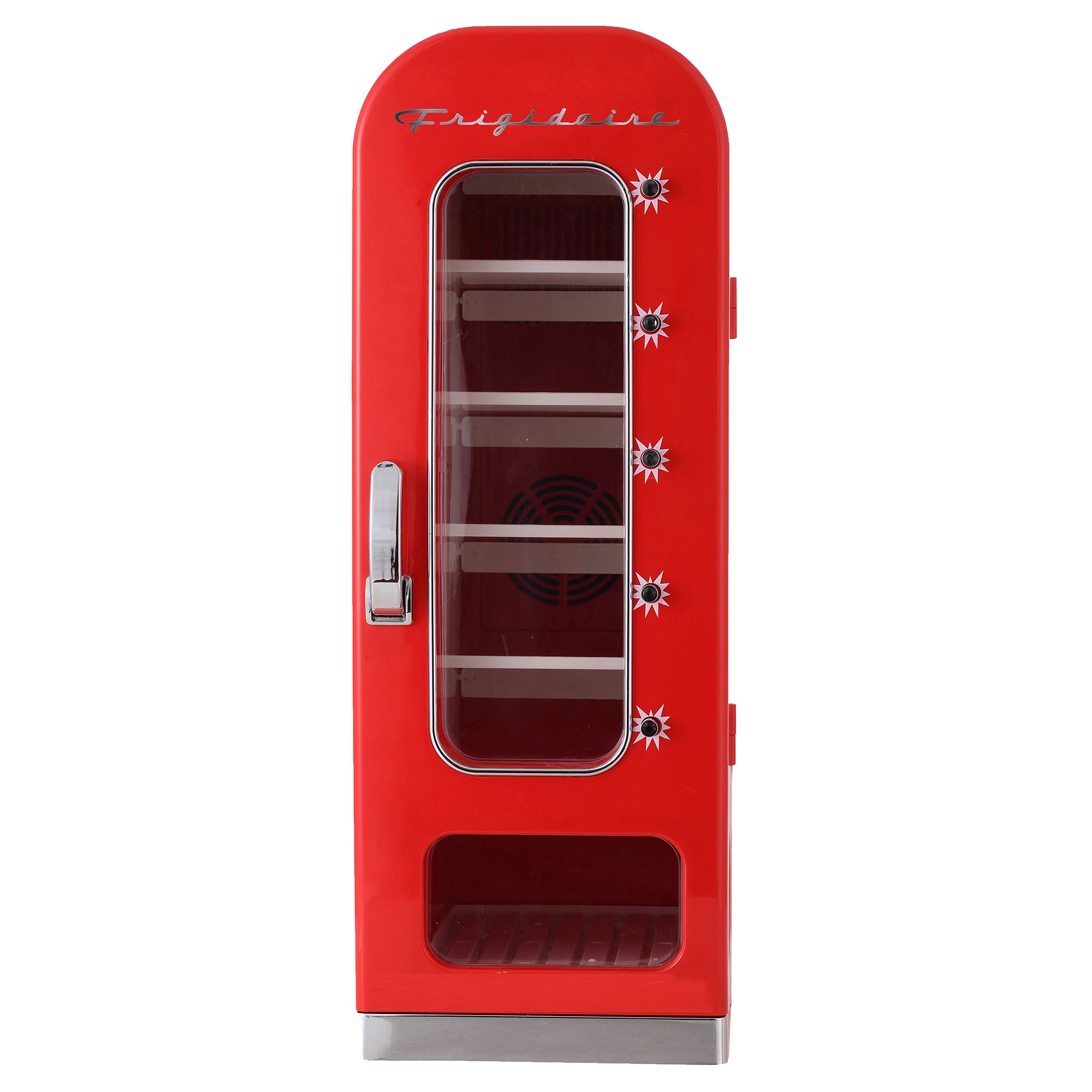Frigidaire EFMIS045-RED 18-Inches W 10 -Can Capacity Red Freestanding Indoor Beverage Refrigerator with Glass Door