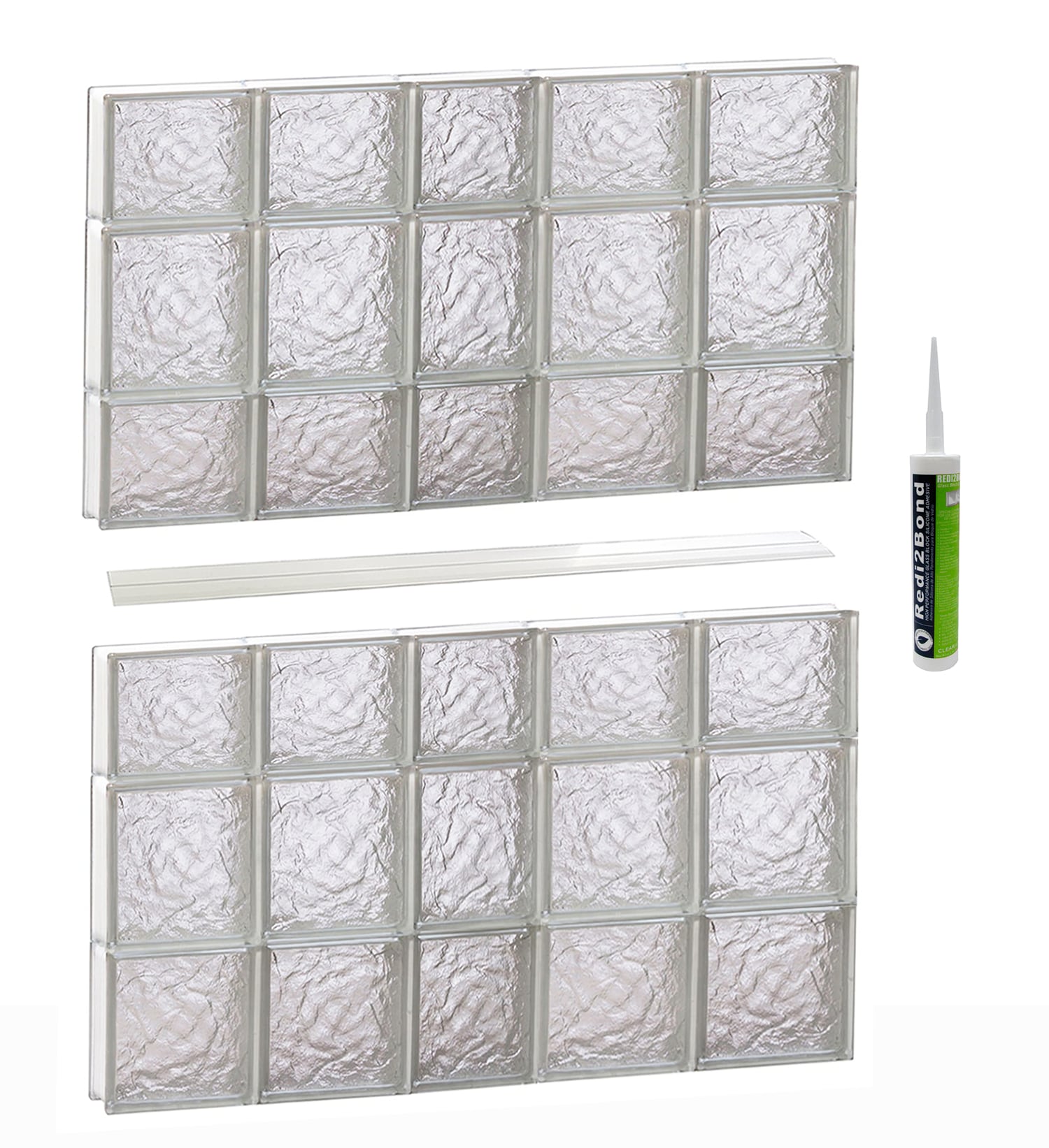 REDI2SET S3842IS Ice Glass 36-3/4-in x 40-1/2-in Frameless Replacement Glass Block Window