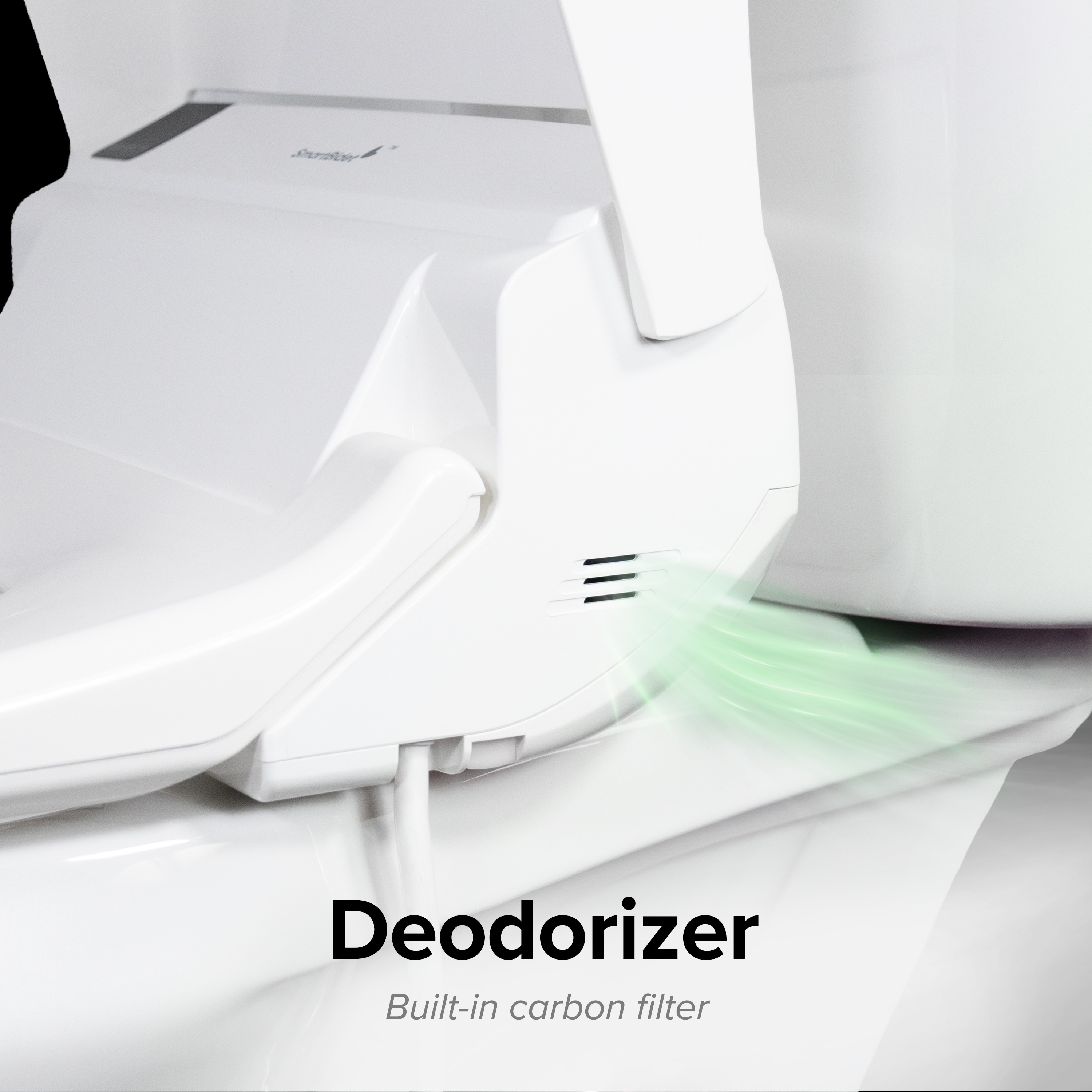 White Elongated Electric Bidet Toilet Seat with Remote Control