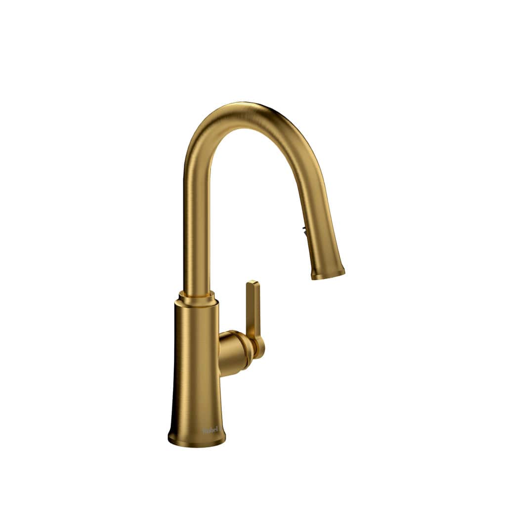 Riobel TTRD101BG Trattoria Pulldown Kitchen Faucet With C-Spout - Brushed Gold
