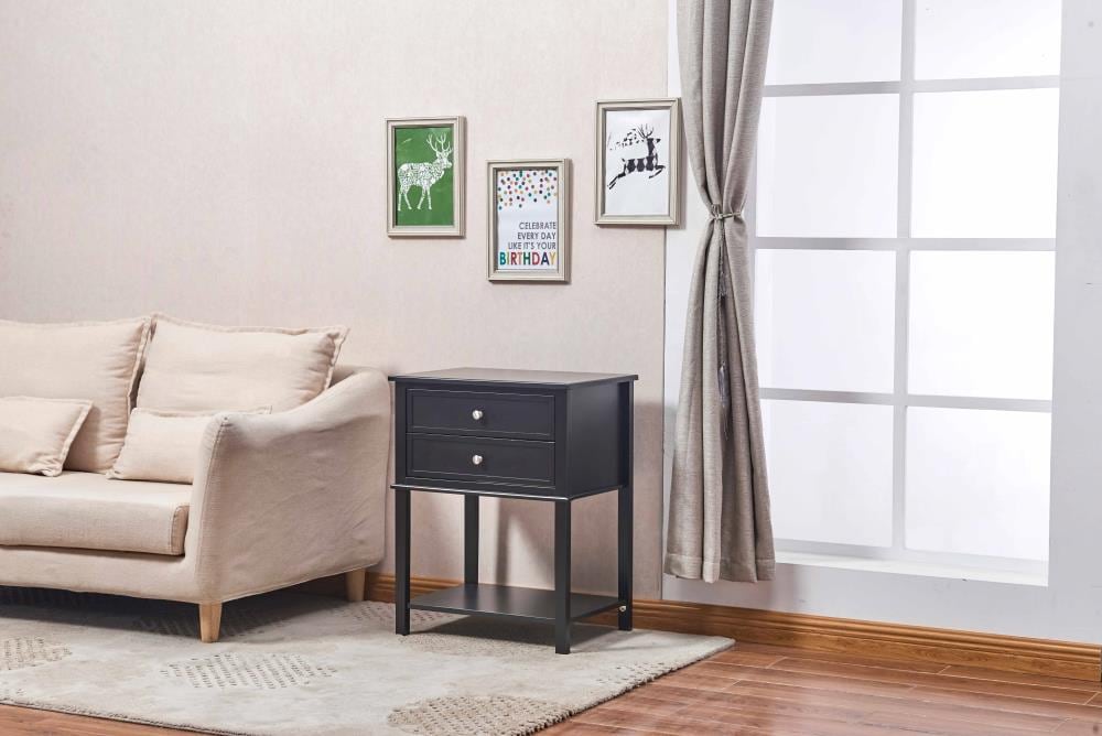 LG 6627 22-in W x 28-in H Black Wood End Table Assembly Required