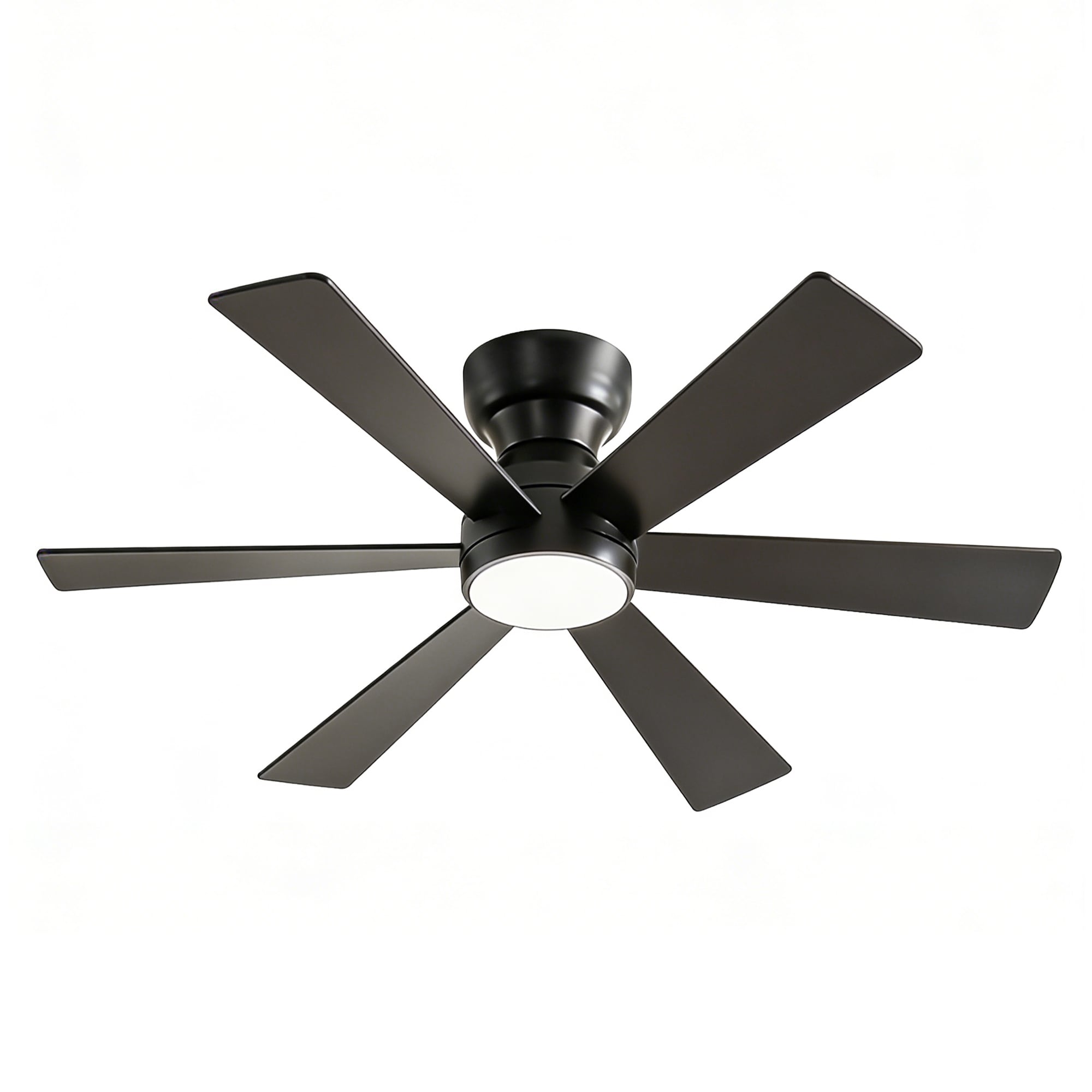 BEARSOLIM 46 in Flush Mount Ceiling Fan with Lights Remote Control Quiet DC Motor 6 Plywood Blade Ceiling Fans 6 Speed Levels Reversible Ceiling Fan for Patio Living Room Bedroom Office Indoor