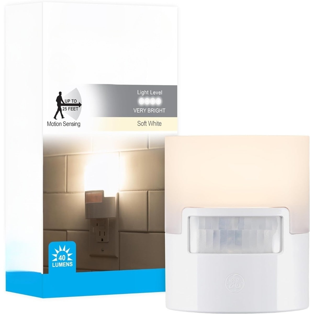 Axinabu  2 Pack Motion Activated LED Night Light 40 Lumens Soft White Plug In Energy Efficient for Hallway Stairs Kitchen Garage Utility Room Laundry Room