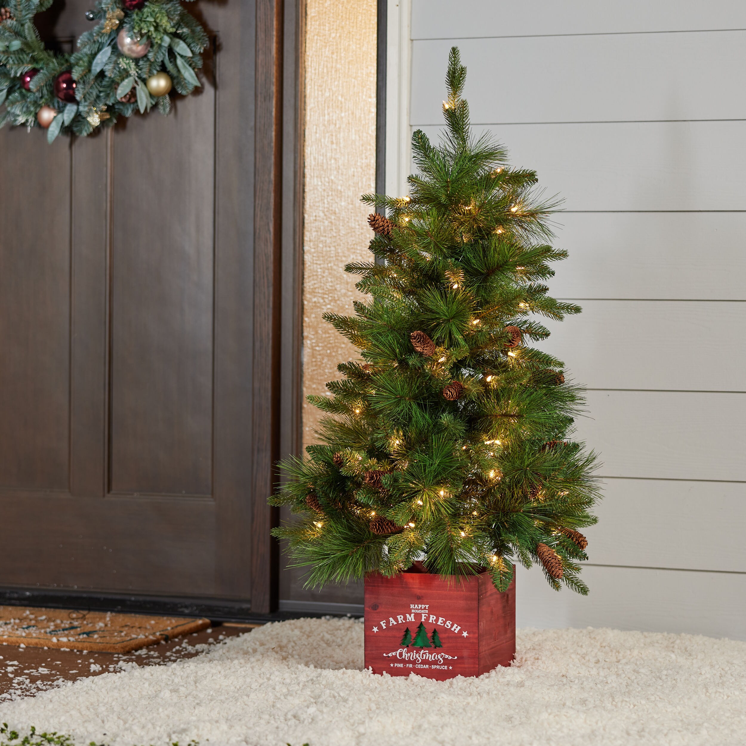 Holiday Living 4-ft Pine Pre-lit Artificial Christmas Tree with ...